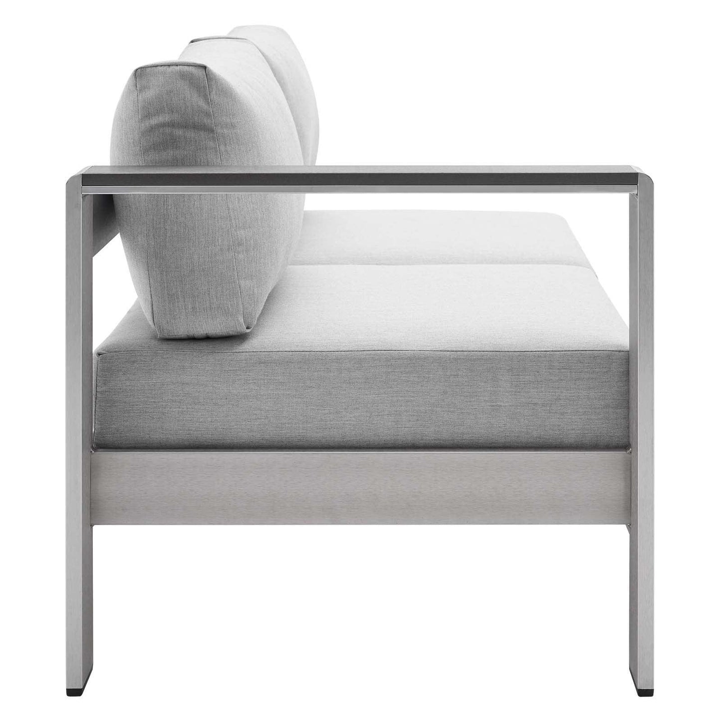 Modway Shore Sunbrella® Fabric Aluminum Outdoor Patio Left-Arm Loveseat FredCo
