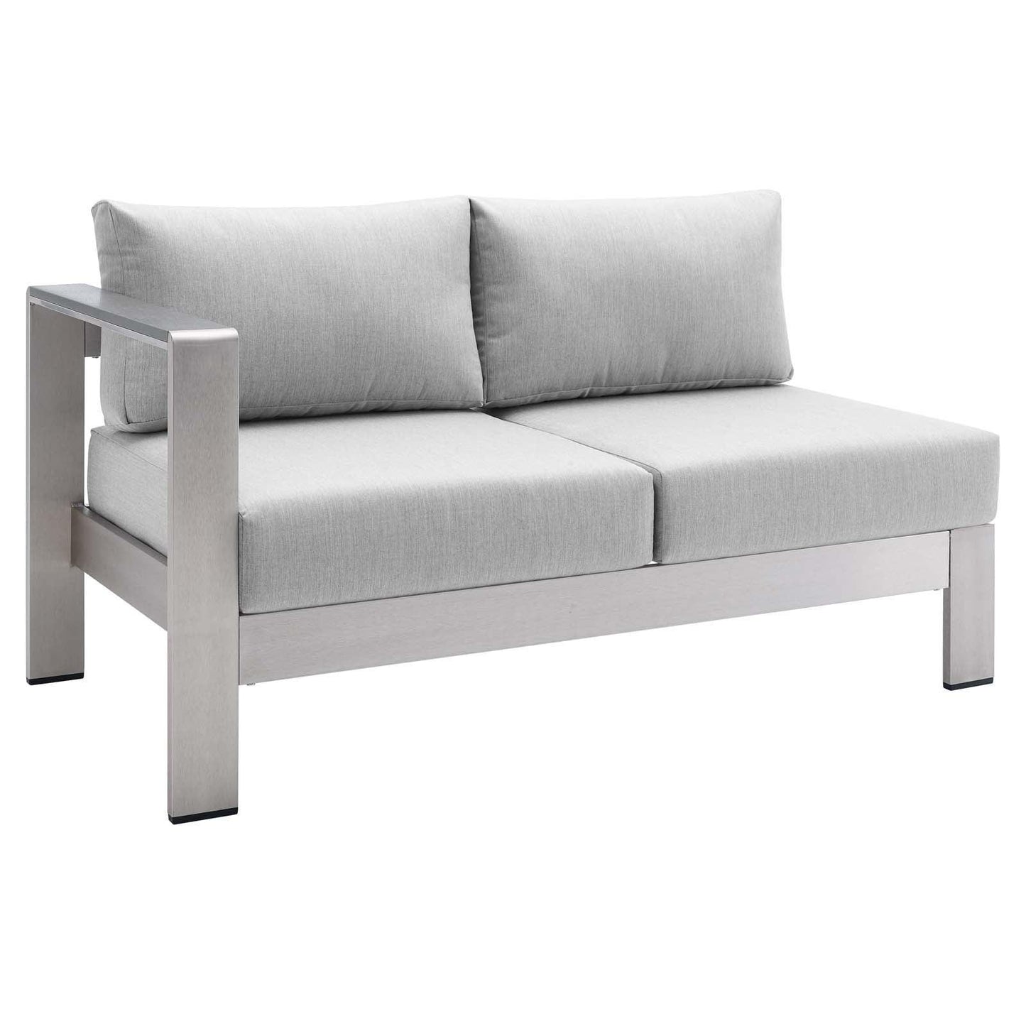 Modway Shore Sunbrella® Fabric Aluminum Outdoor Patio Left-Arm Loveseat FredCo