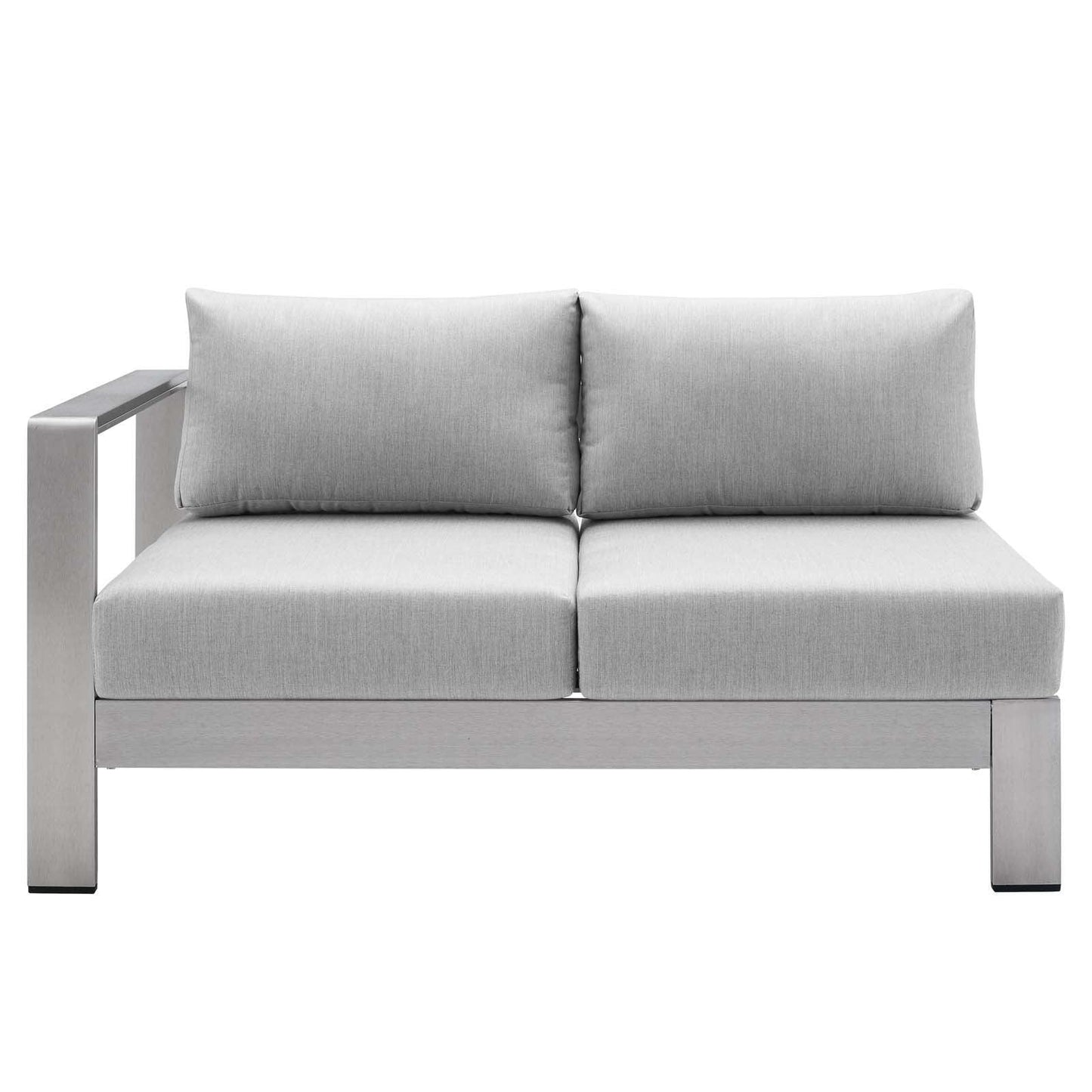 Modway Shore Sunbrella® Fabric Aluminum Outdoor Patio Left-Arm Loveseat FredCo