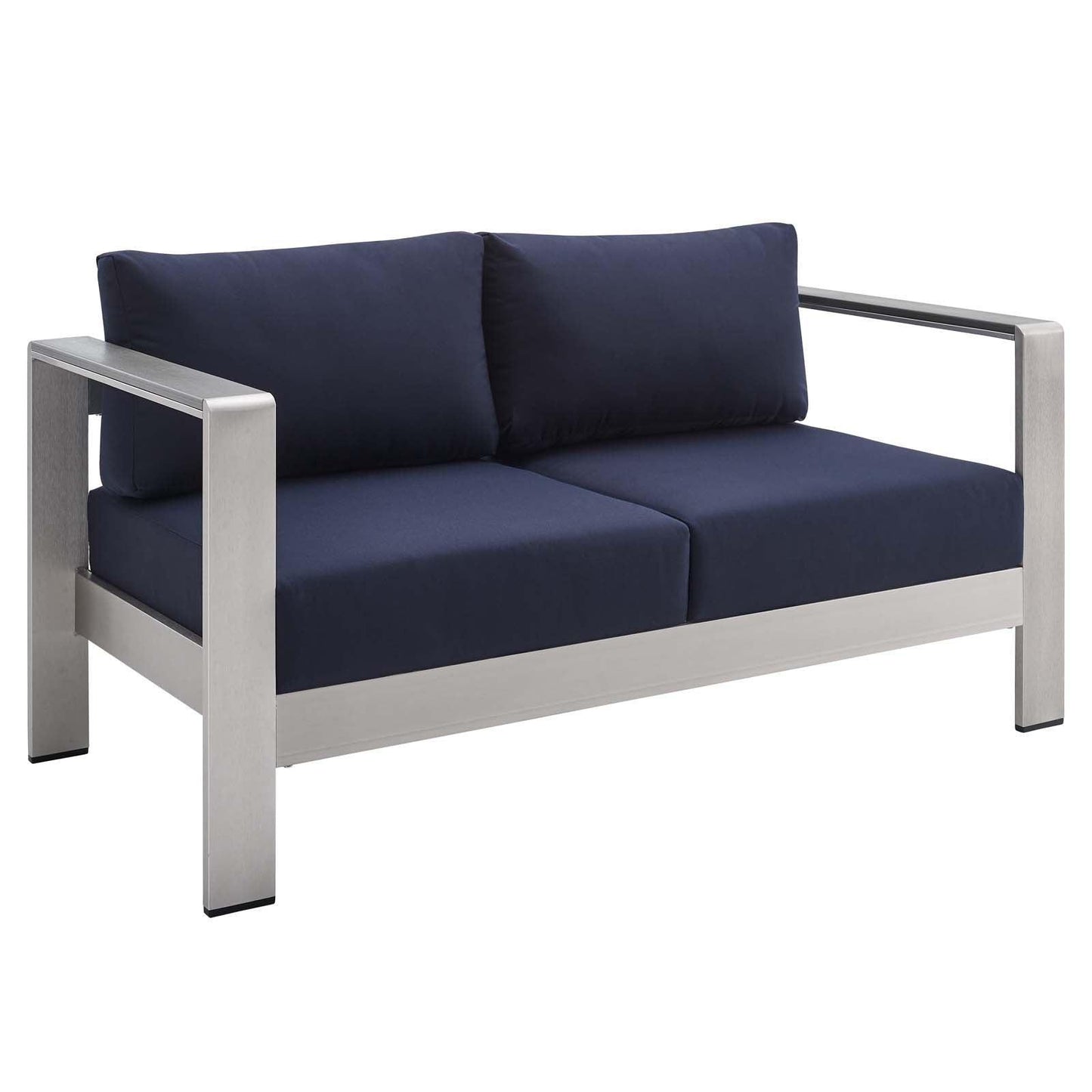 Modway Shore Sunbrella® Fabric Aluminum Outdoor Patio Loveseat FredCo