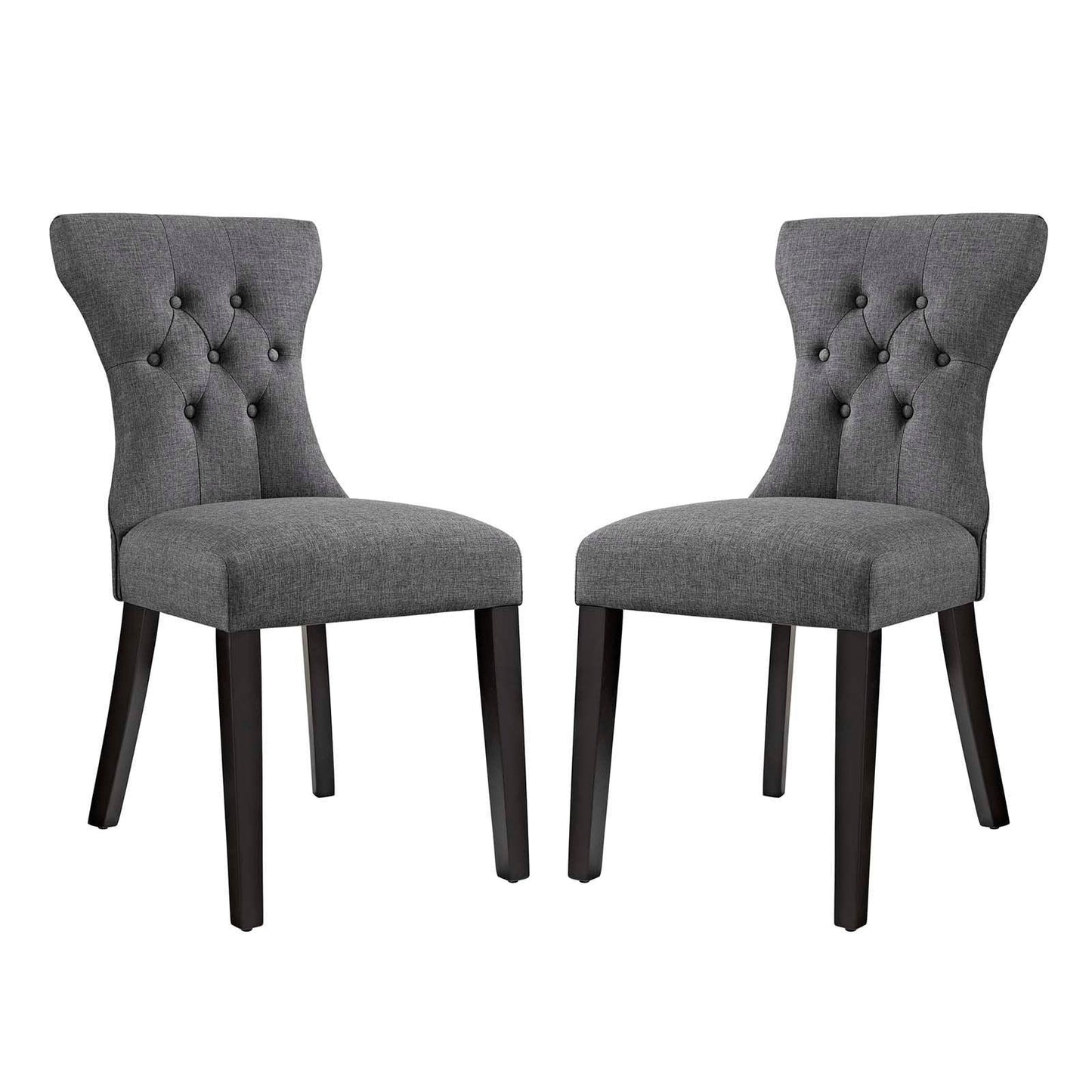 Modway Silhouette Dining Side Chairs Upholstered Fabric Set of 2 FredCo
