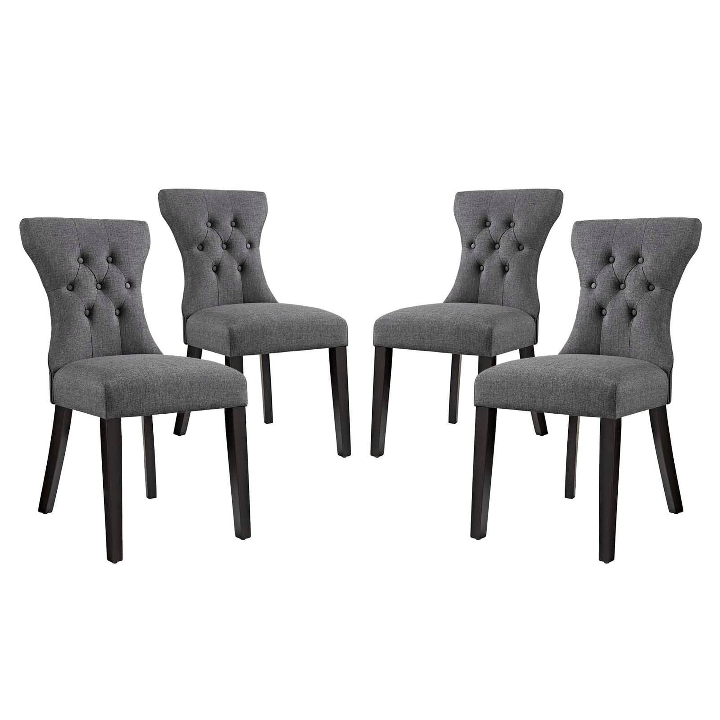 Modway Silhouette Dining Side Chairs Upholstered Fabric Set of 4 FredCo