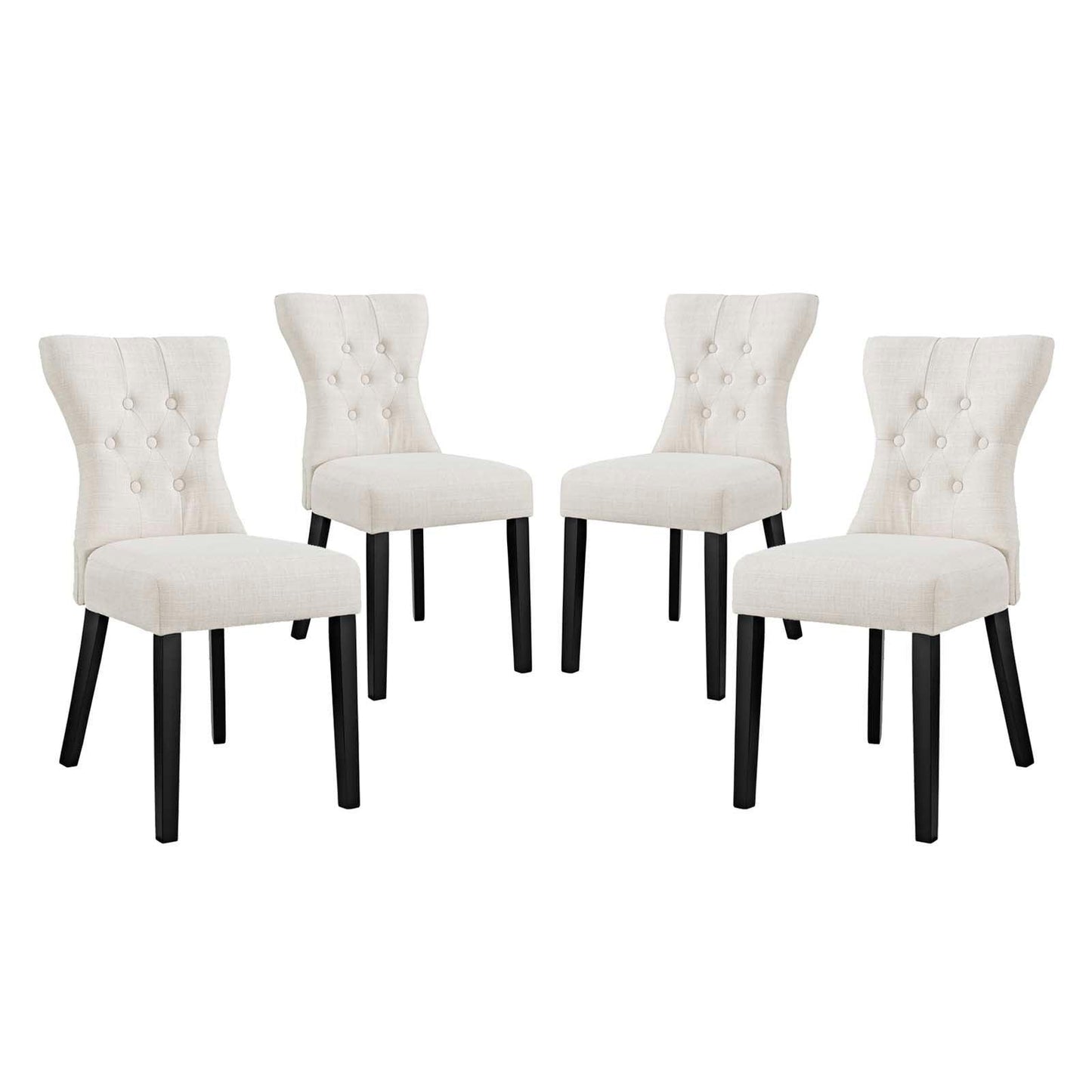 Modway Silhouette Dining Side Chairs Upholstered Fabric Set of 4 FredCo