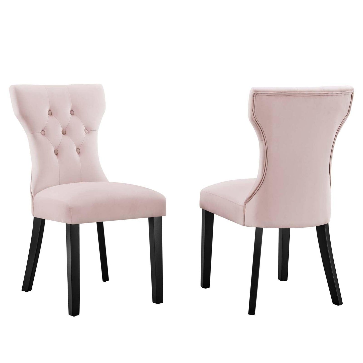Modway Silhouette Performance Velvet Dining Chairs - Set of 2 FredCo