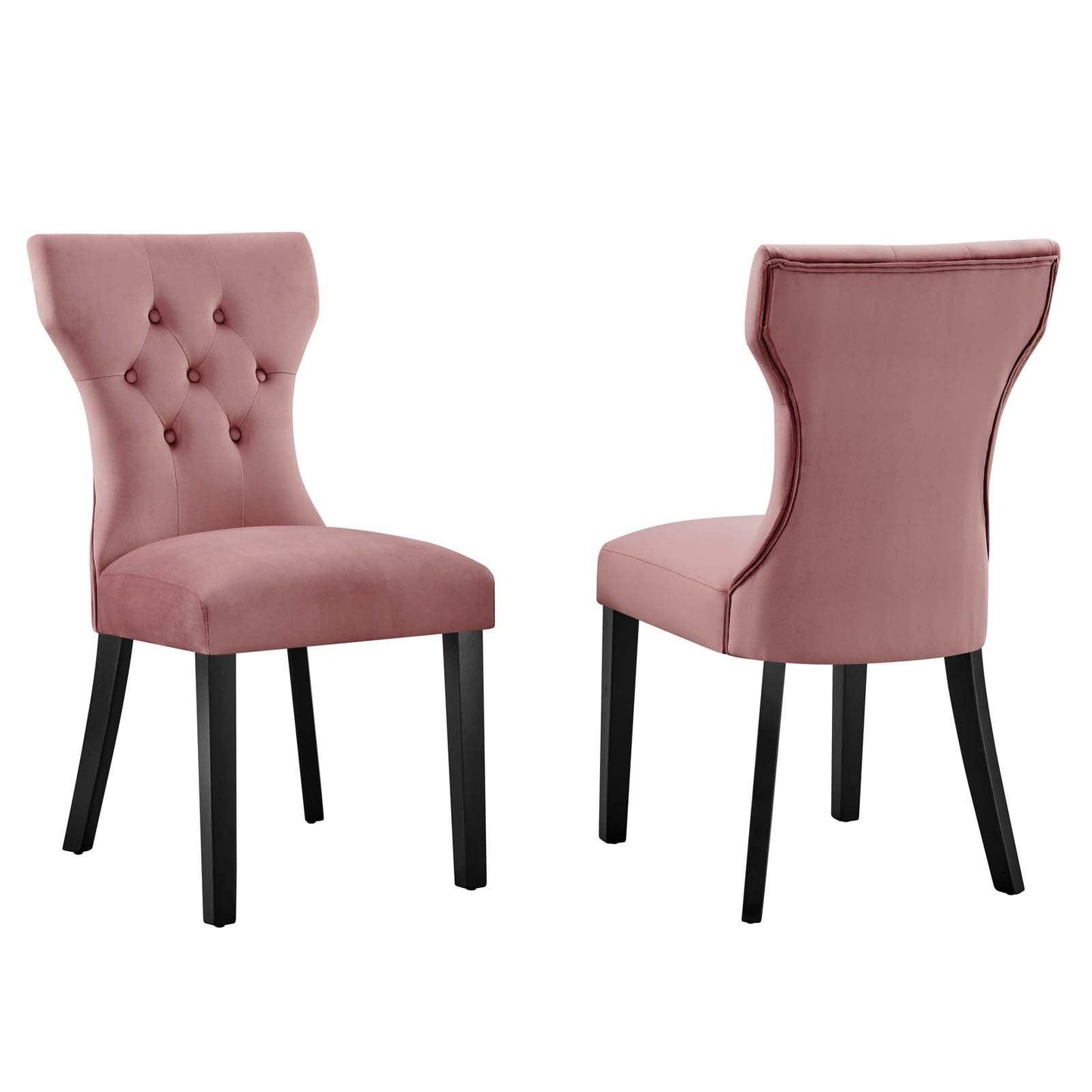Modway Silhouette Performance Velvet Dining Chairs - Set of 2 FredCo