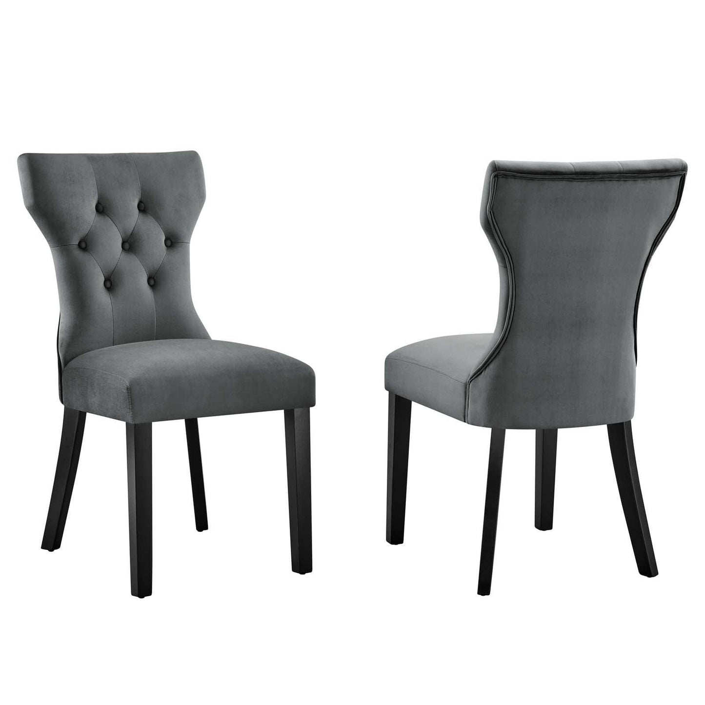 Modway Silhouette Performance Velvet Dining Chairs - Set of 2 FredCo