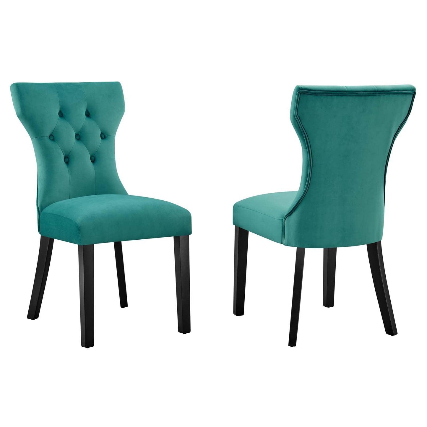 Modway Silhouette Performance Velvet Dining Chairs - Set of 2 FredCo