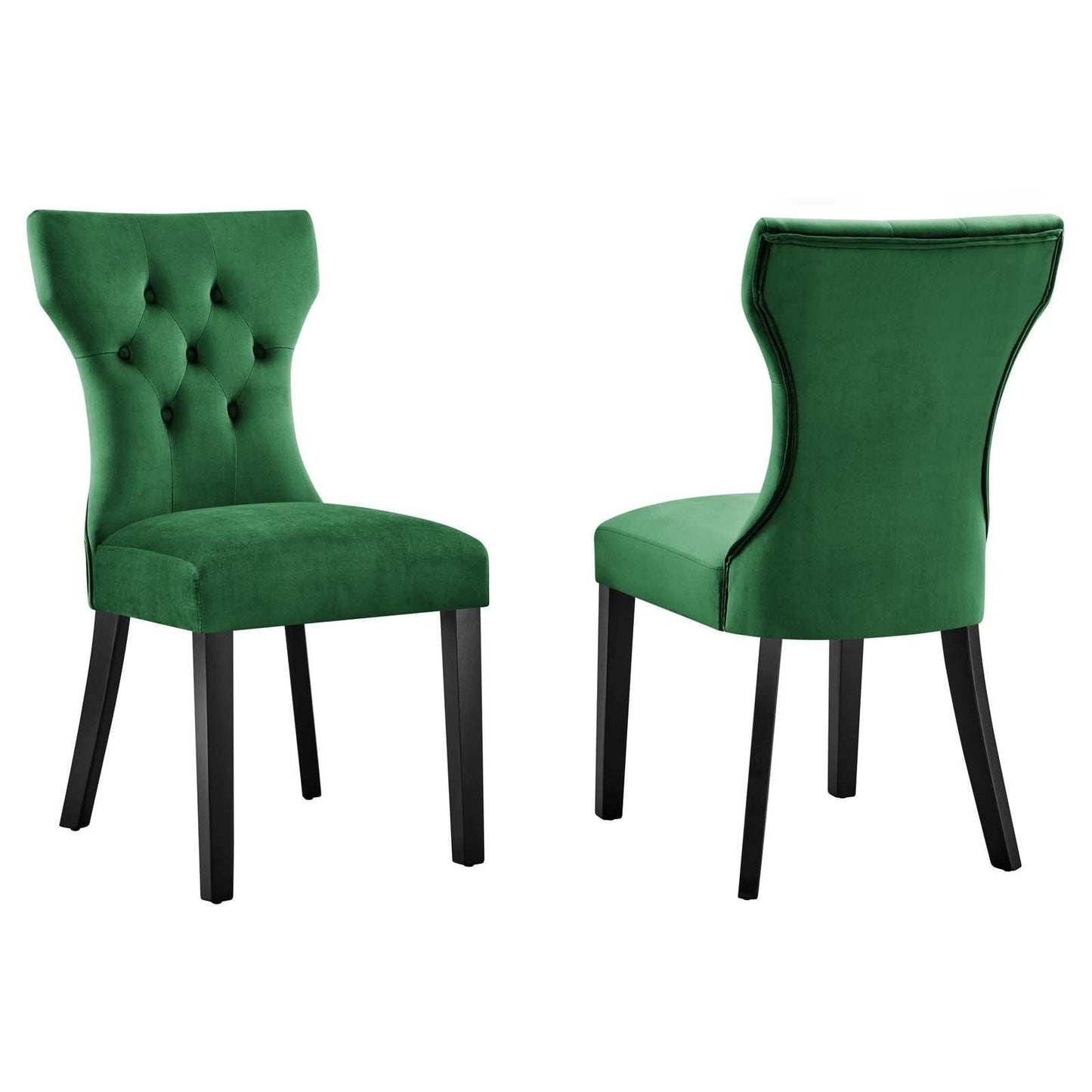 Modway Silhouette Performance Velvet Dining Chairs - Set of 2 FredCo