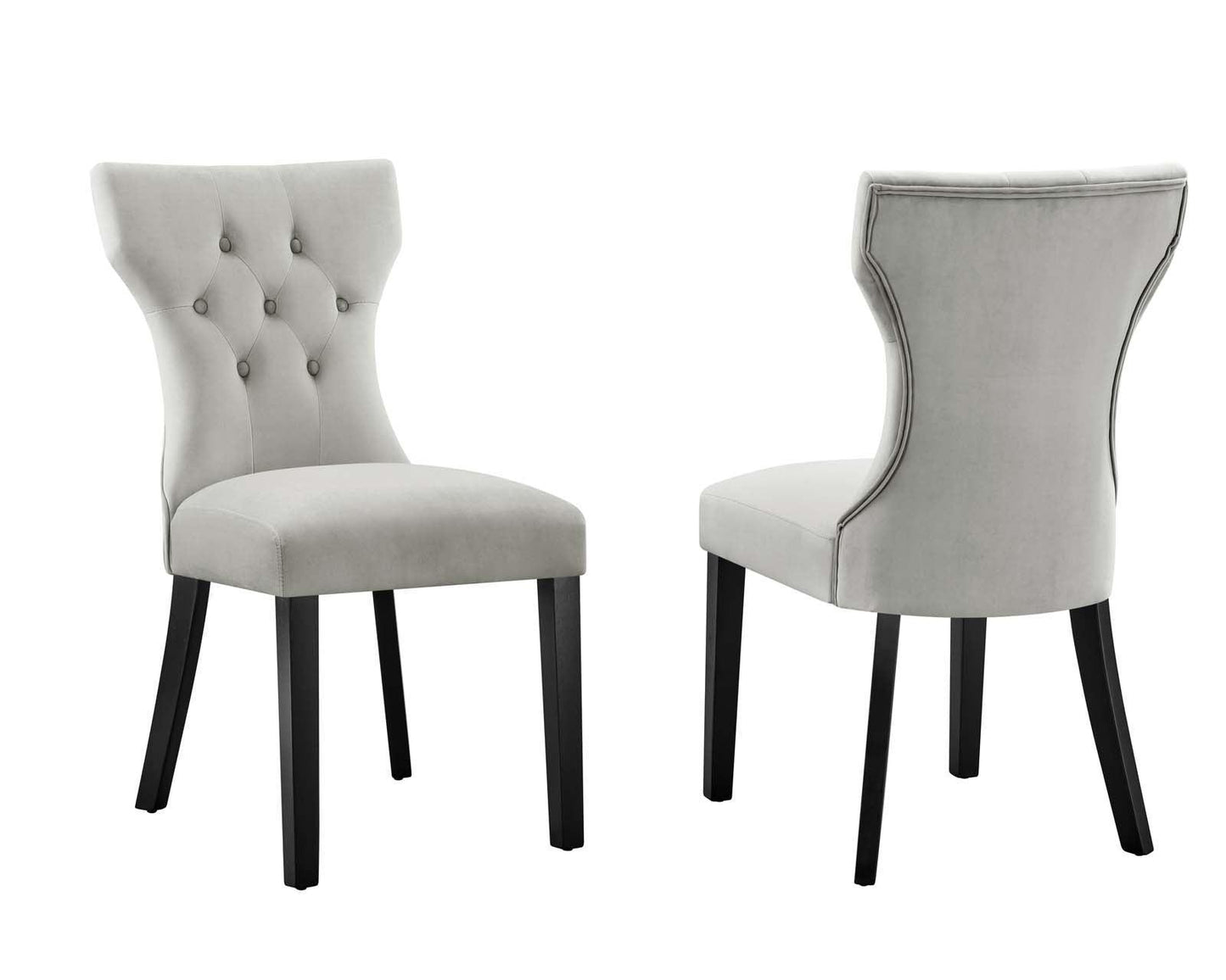 Modway Silhouette Performance Velvet Dining Chairs - Set of 2 FredCo