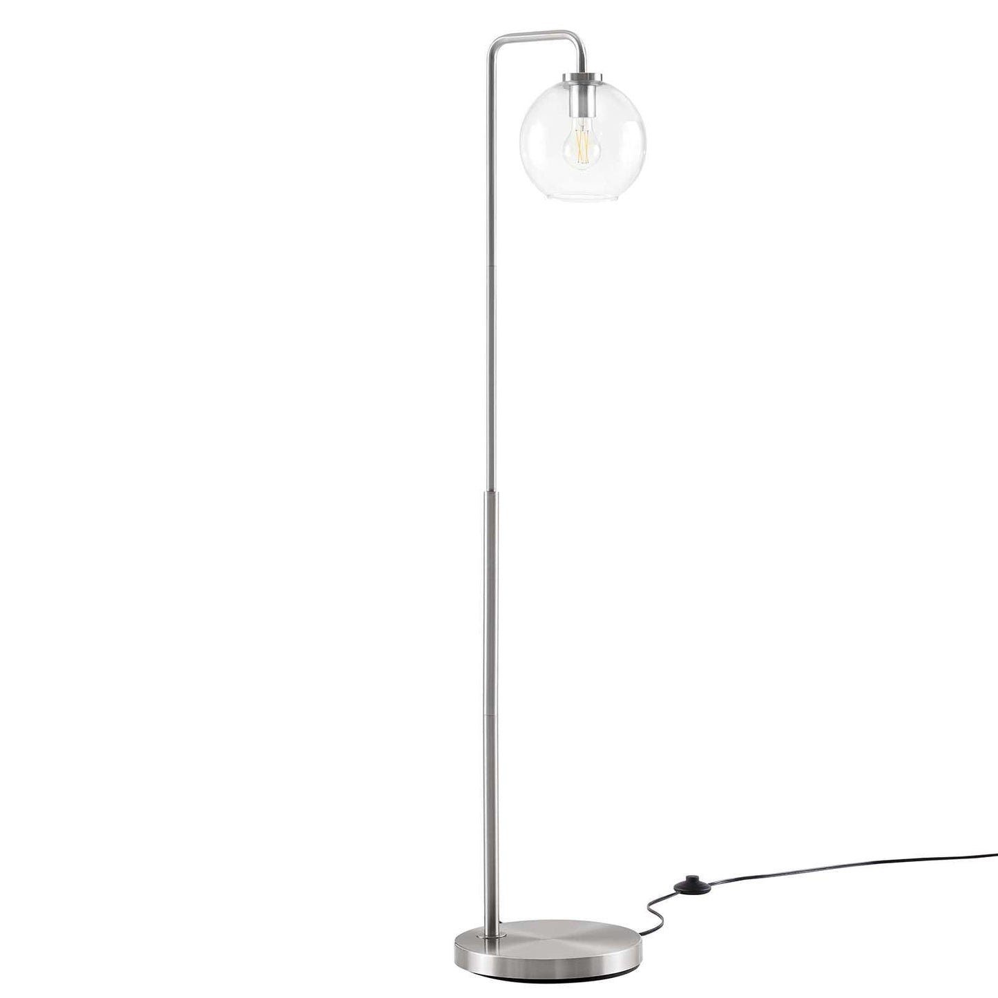 Modway Silo Glass Globe Glass and Metal Floor Lamp FredCo