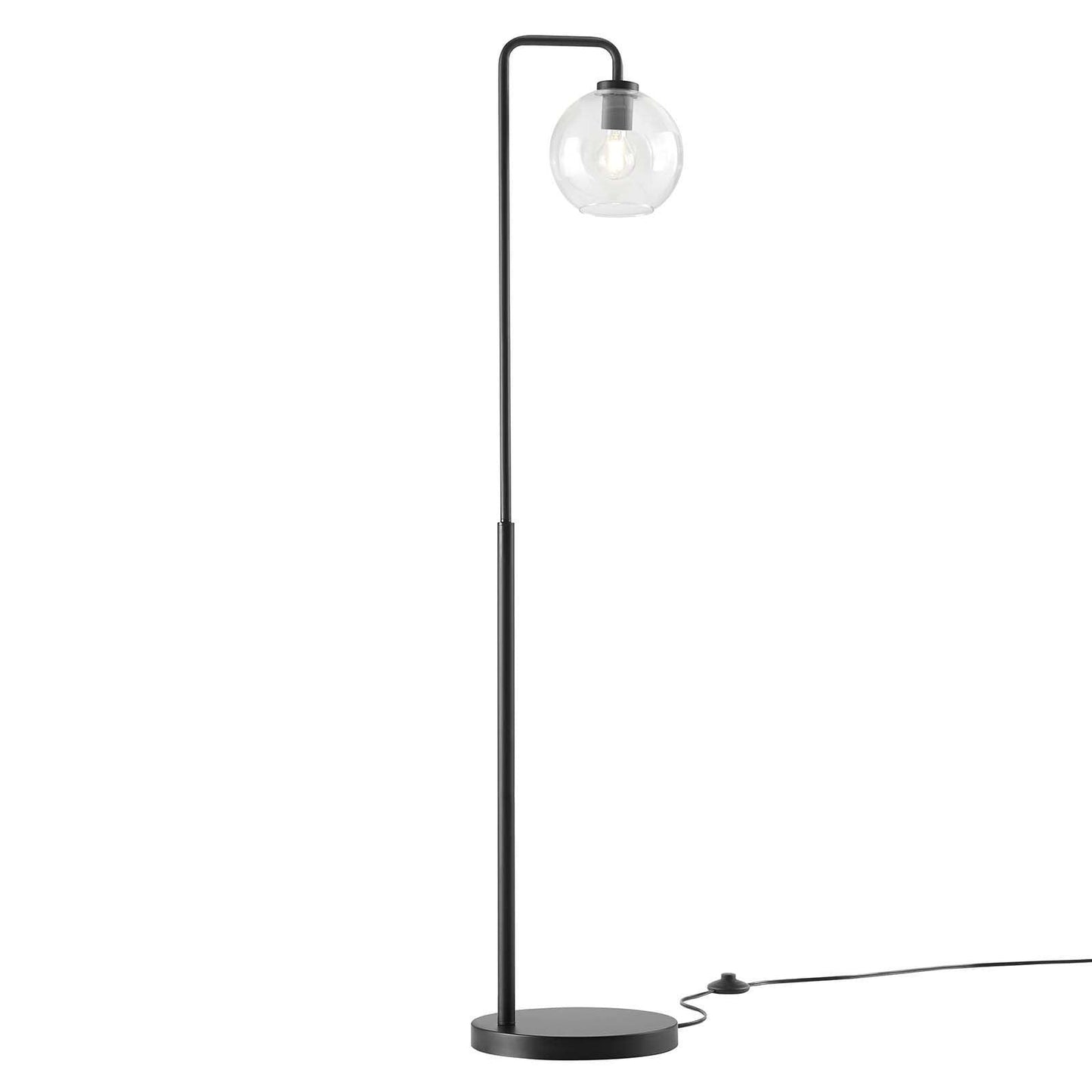 Modway Silo Glass Globe Glass and Metal Floor Lamp FredCo