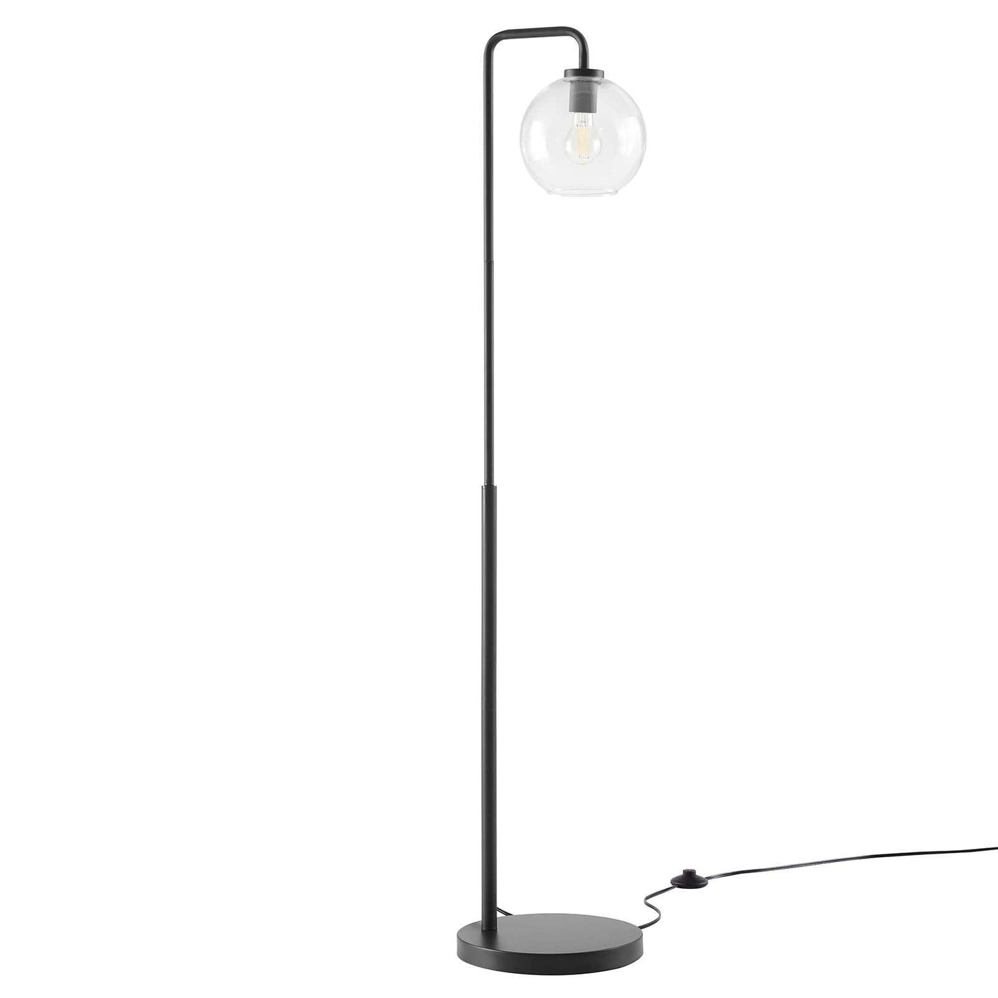 Modway Silo Glass Globe Glass and Metal Floor Lamp FredCo