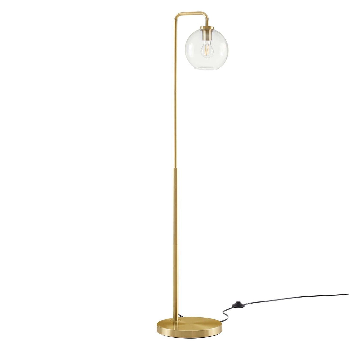 Modway Silo Glass Globe Glass and Metal Floor Lamp FredCo