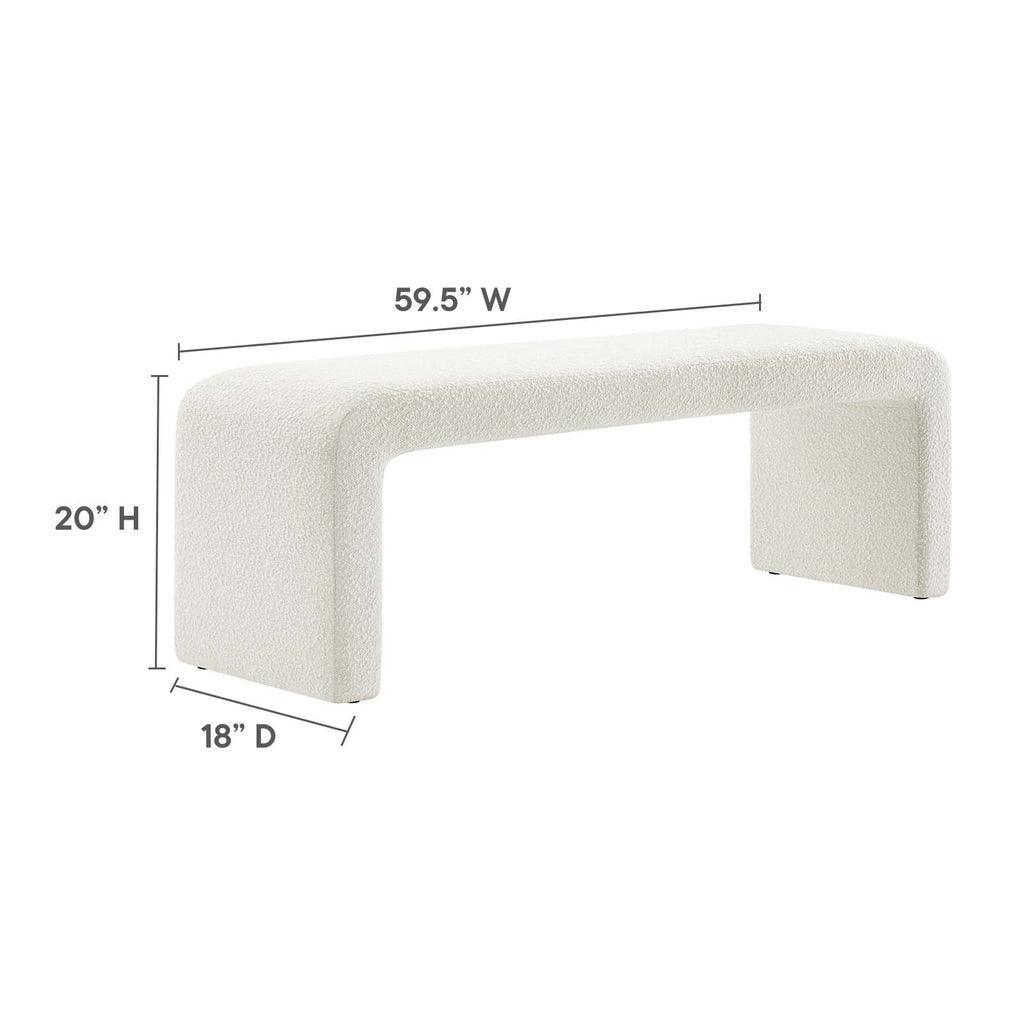 Modway Simba Boucle Fabric Waterfall Long Bench FredCo