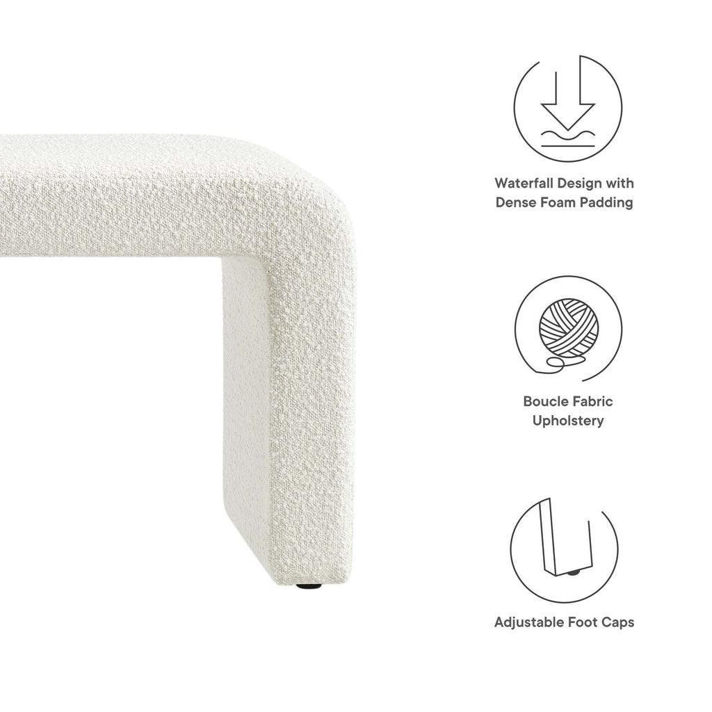Modway Simba Boucle Fabric Waterfall Long Bench FredCo