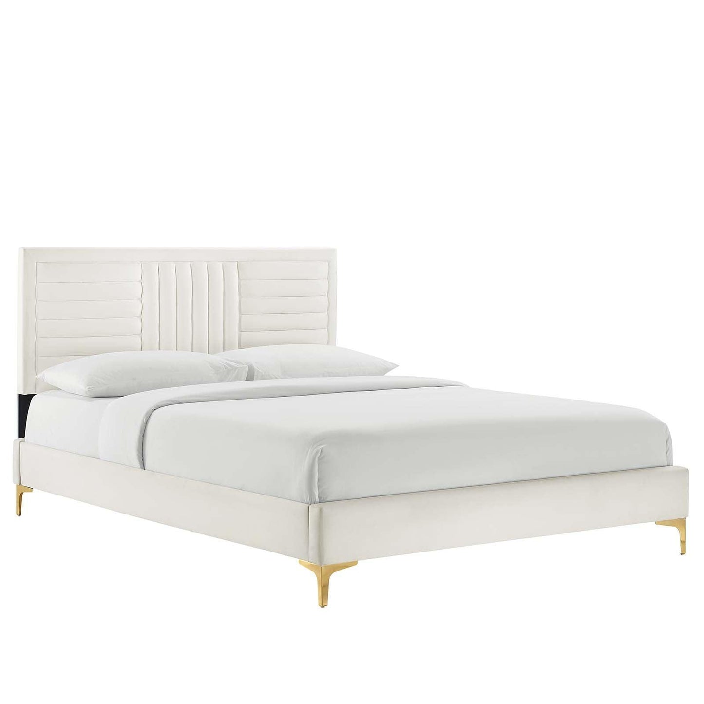 Modway Sofia Channel Tufted Performance Velvet Full Platform Bed FredCo