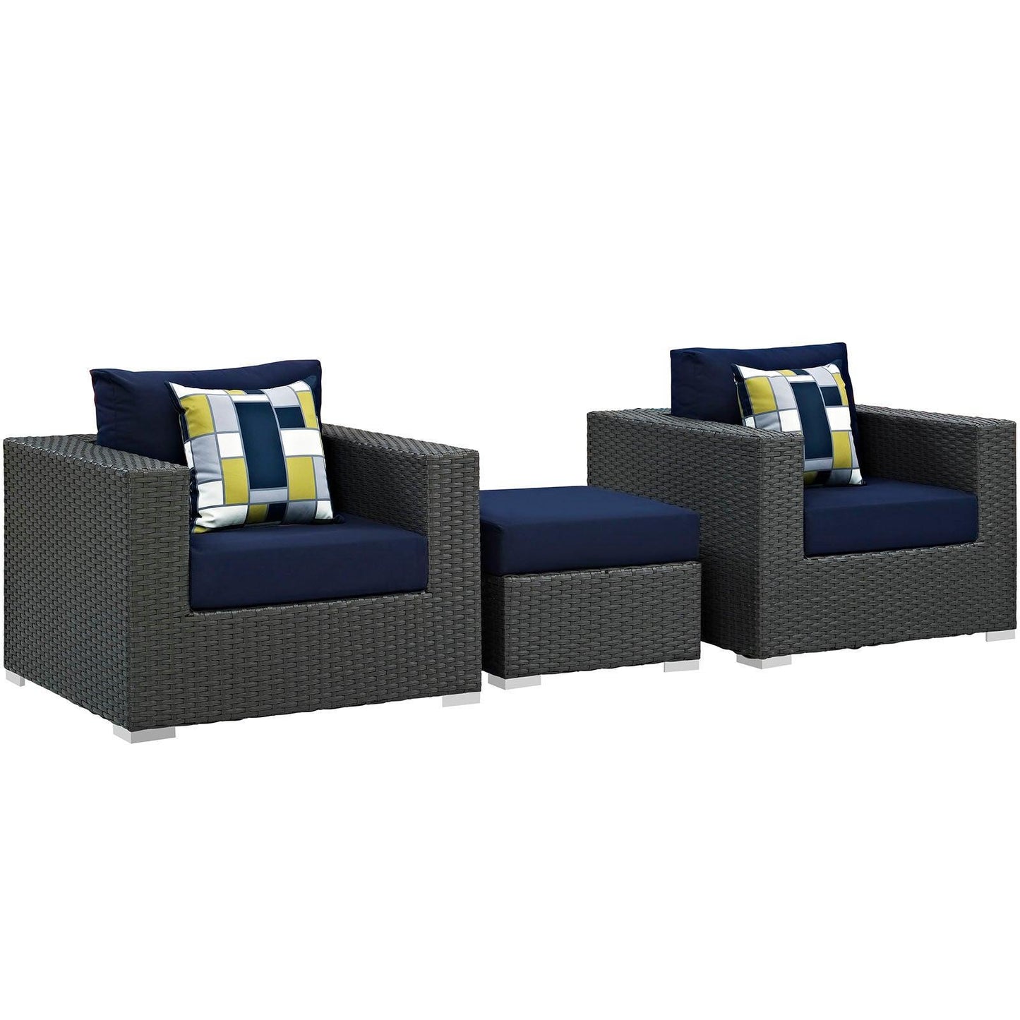 Modway Sojourn 3 Piece Outdoor Patio Sunbrella® Sectional Set, EEI-2386 FredCo