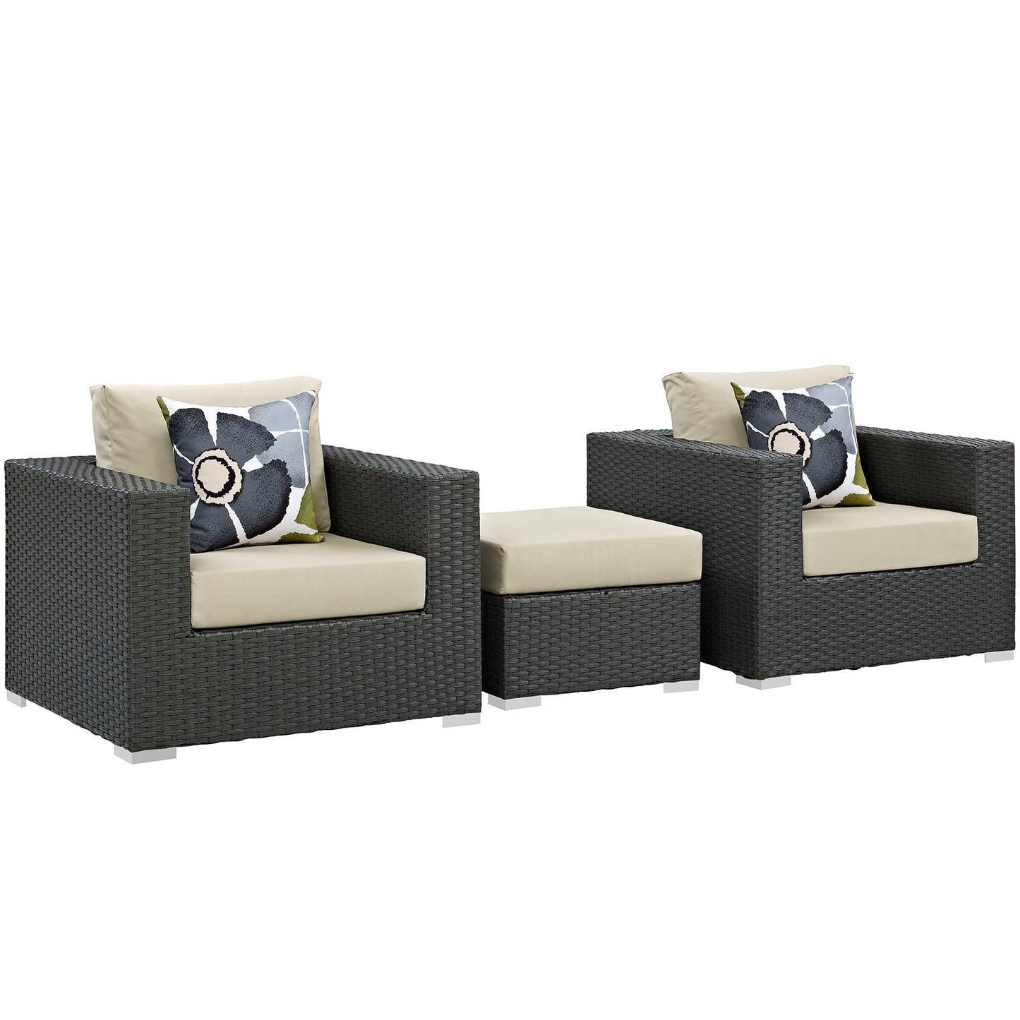 Modway Sojourn 3 Piece Outdoor Patio Sunbrella® Sectional Set, EEI-2386 FredCo