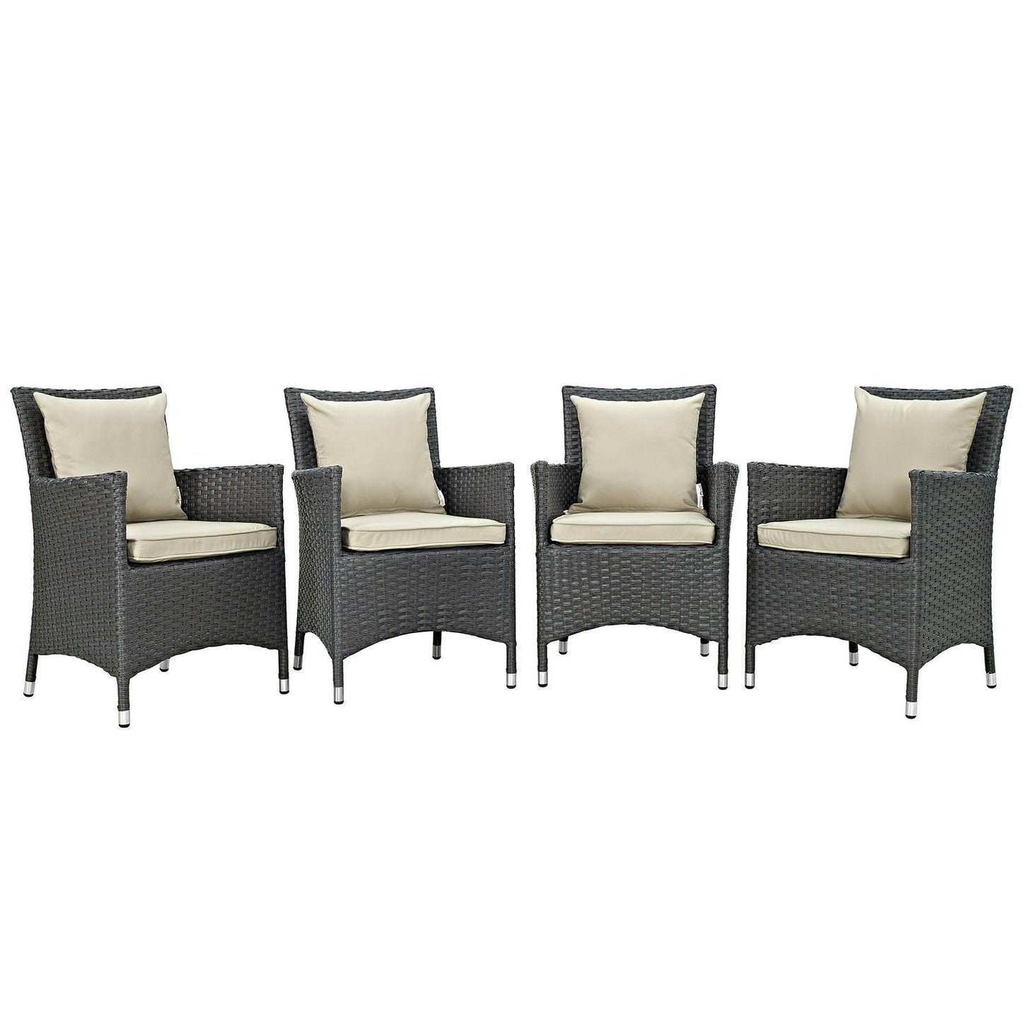 Modway Sojourn 4 Piece Outdoor Patio Sunbrella® Dining Set FredCo