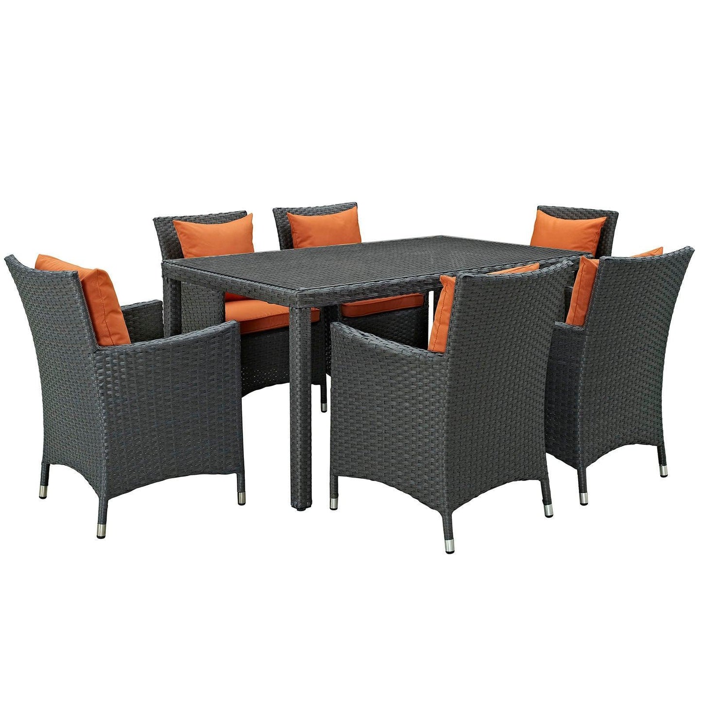 Modway Sojourn 7 Piece Outdoor Patio Sunbrella® Dining Set FredCo