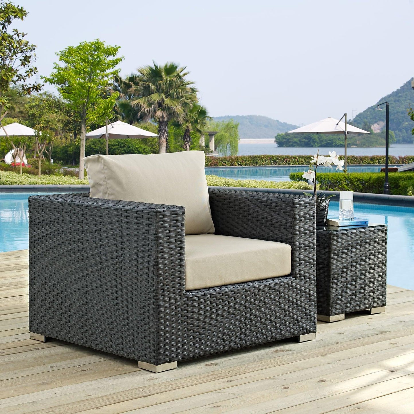 Modway Sojourn Outdoor Patio Sunbrella® Armchair FredCo