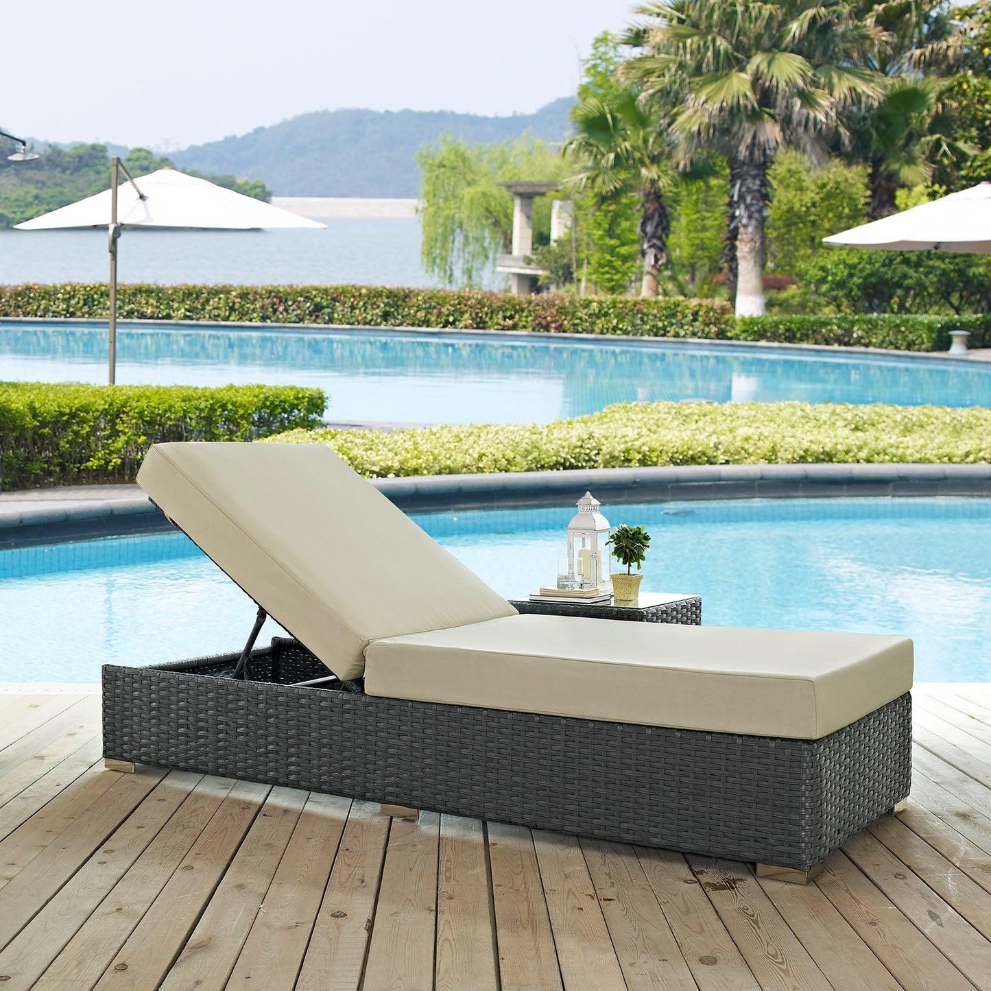 Modway Sojourn Outdoor Patio Sunbrella® Chaise Lounge FredCo