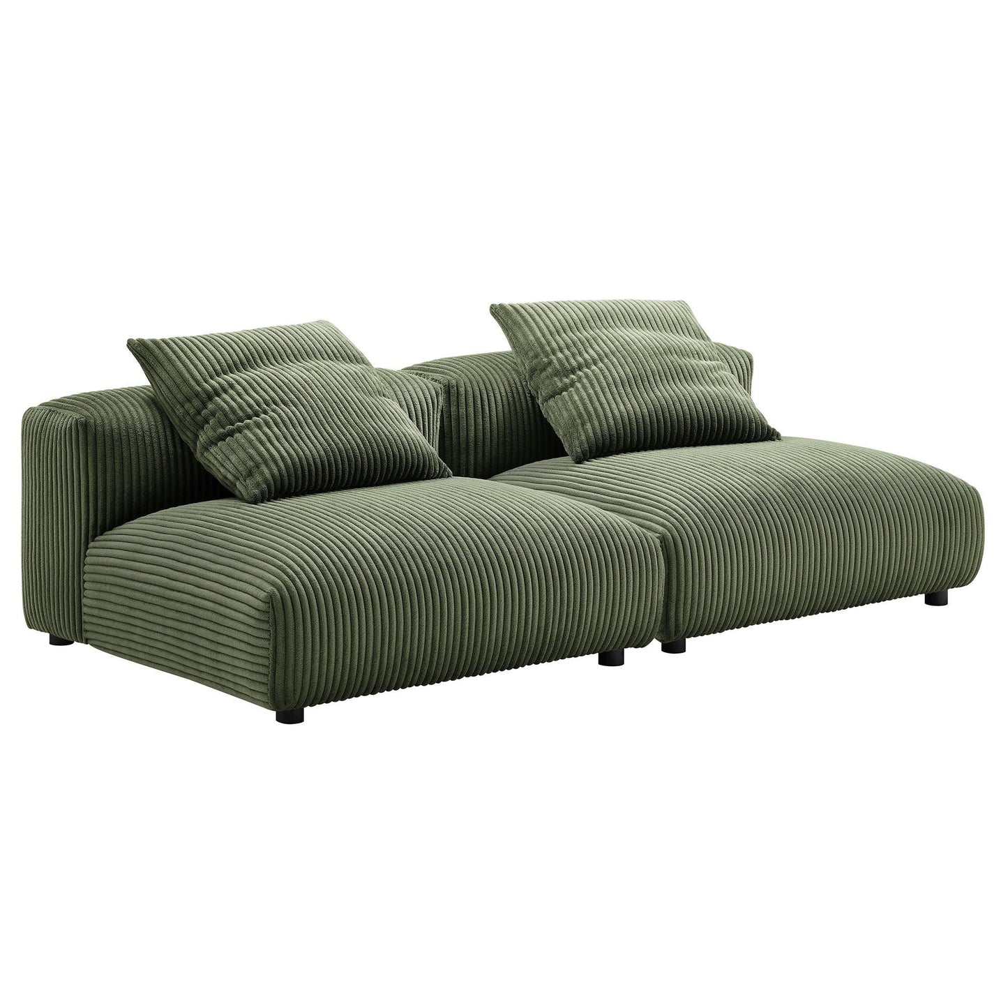 Modway Solace 2-Piece Modular Corduroy Upholstered Sofa FredCo