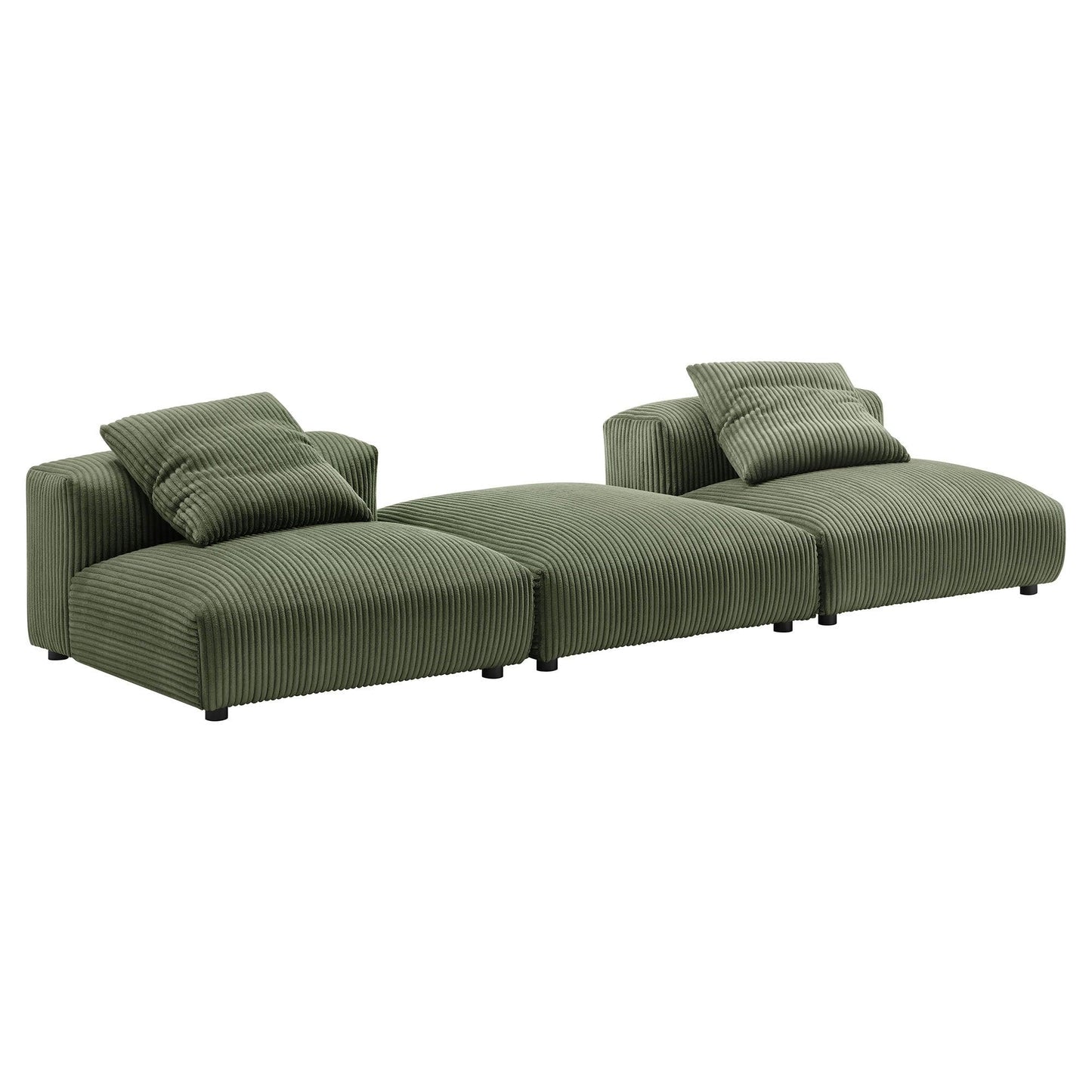 Modway Solace 3-Piece Modular Corduroy Upholstered Sectional Sofa FredCo