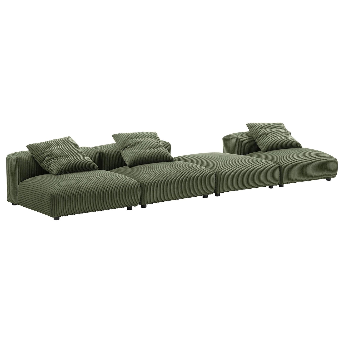Modway Solace 4-Piece Modular Corduroy Upholstered Sectional Sofa FredCo