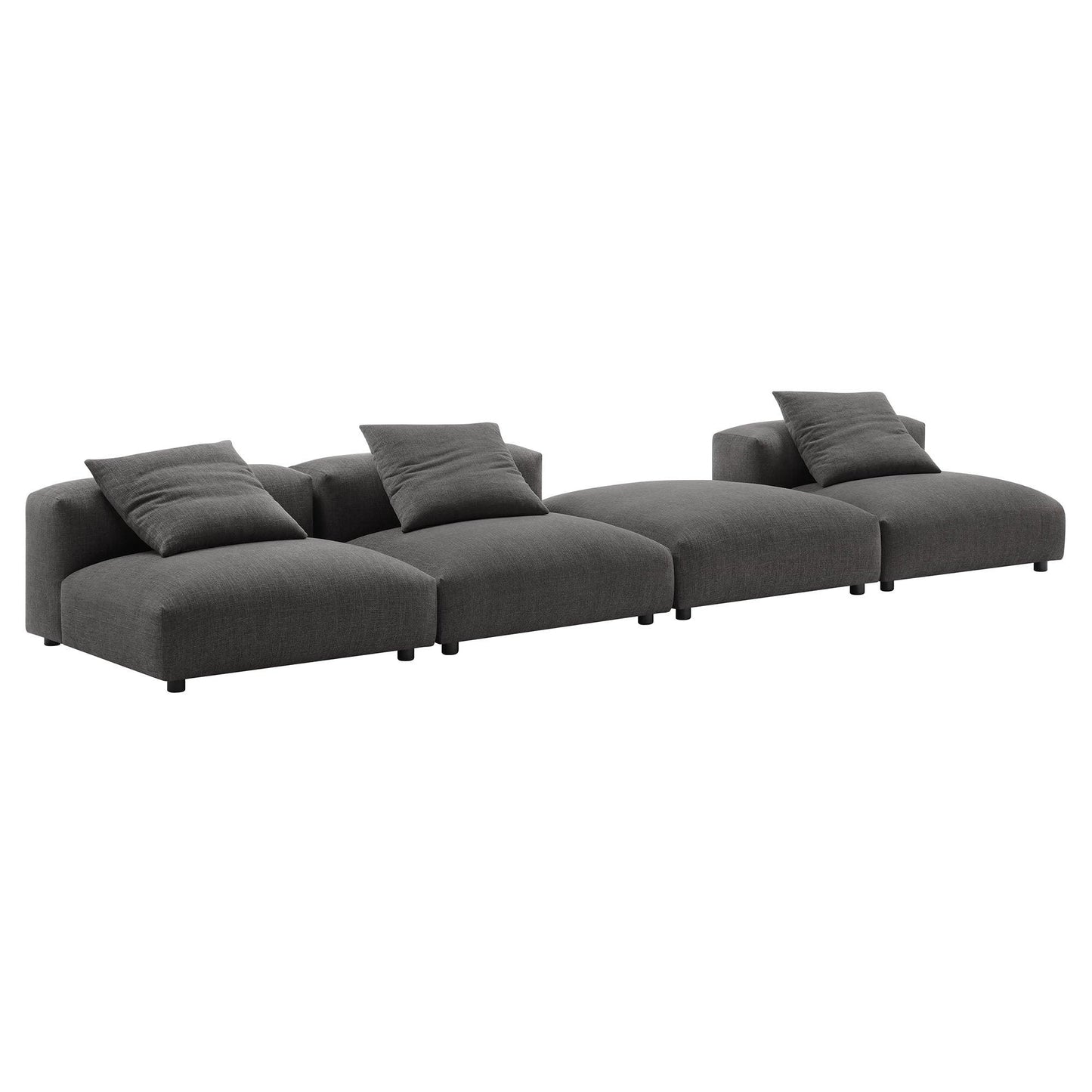 Modway Solace 4-Piece Modular Upholstered Fabric Sectional Sofa FredCo