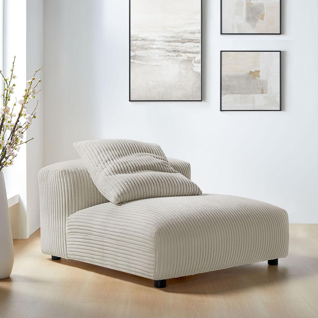 Modway Solace Modular Corduroy Upholstered Armless Chair FredCo