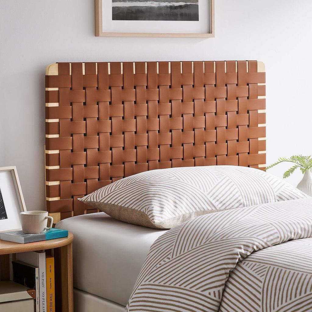 Modway Sparta Vegan Leather Weave Headboard FredCo
