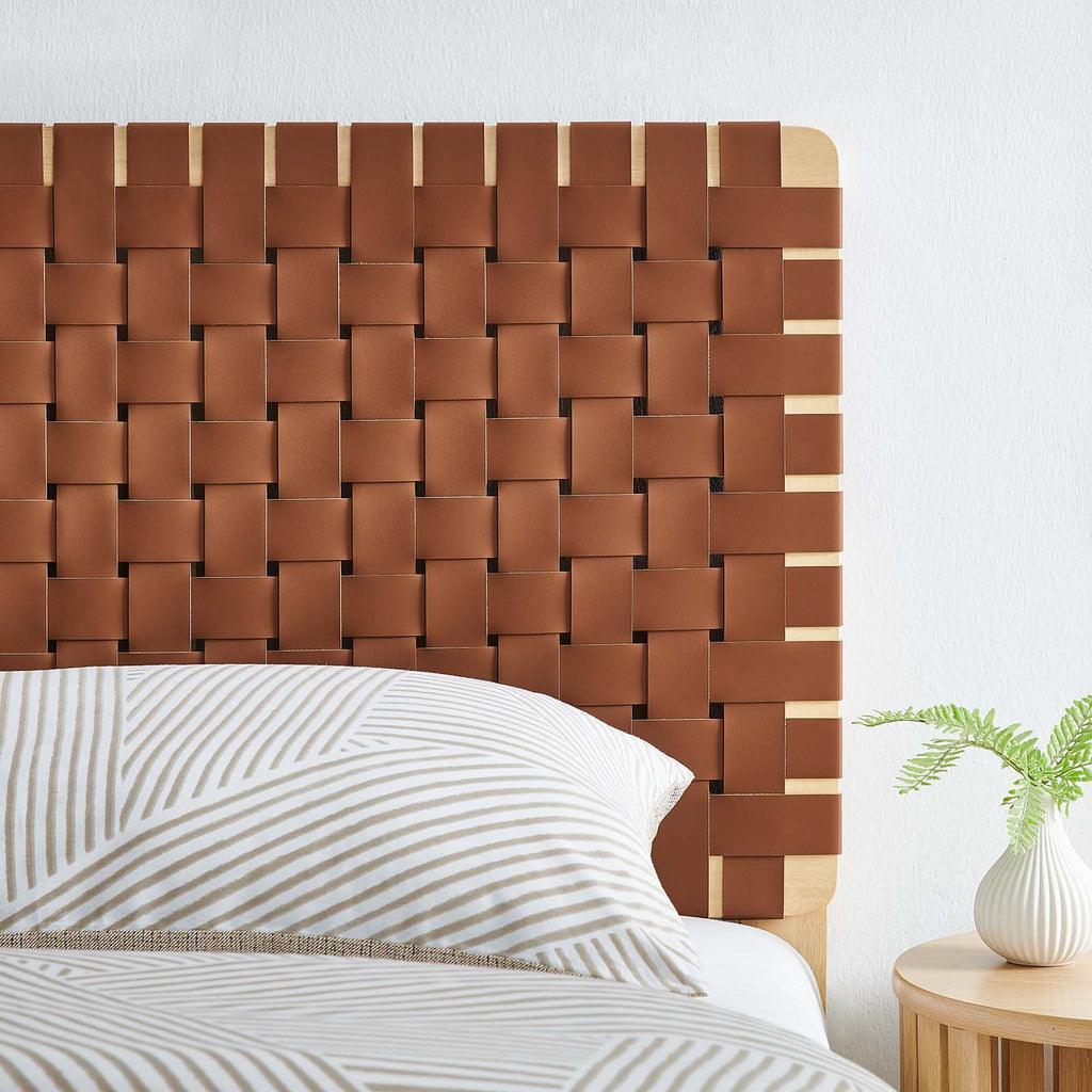 Modway Sparta Vegan Leather Weave Headboard FredCo