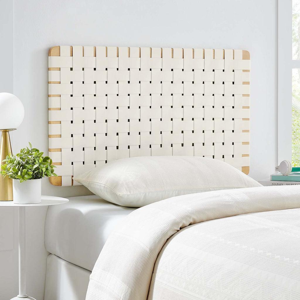 Modway Sparta Wall-Mount Vegan Leather Weave Headboard FredCo