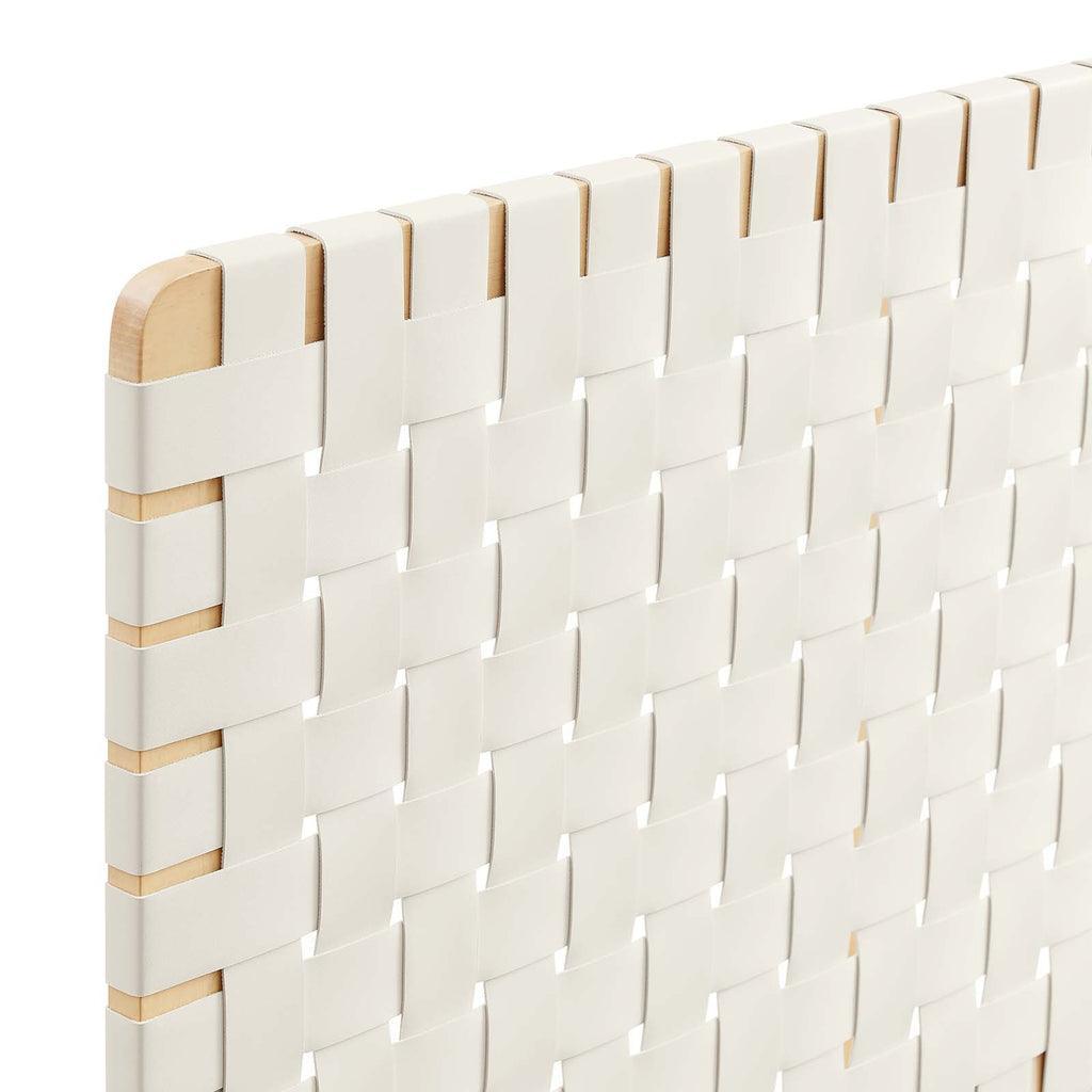 Modway Sparta Wall-Mount Vegan Leather Weave Headboard FredCo