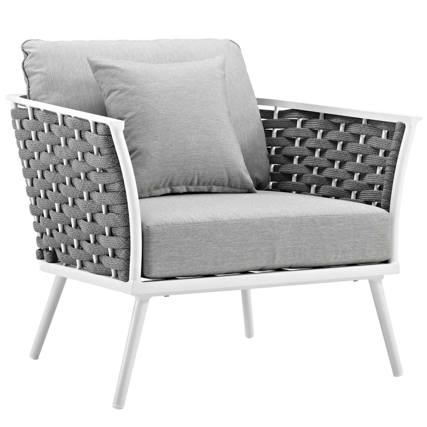 Modway Stance 7 Piece Outdoor Patio Aluminum Sectional Sofa Set FredCo