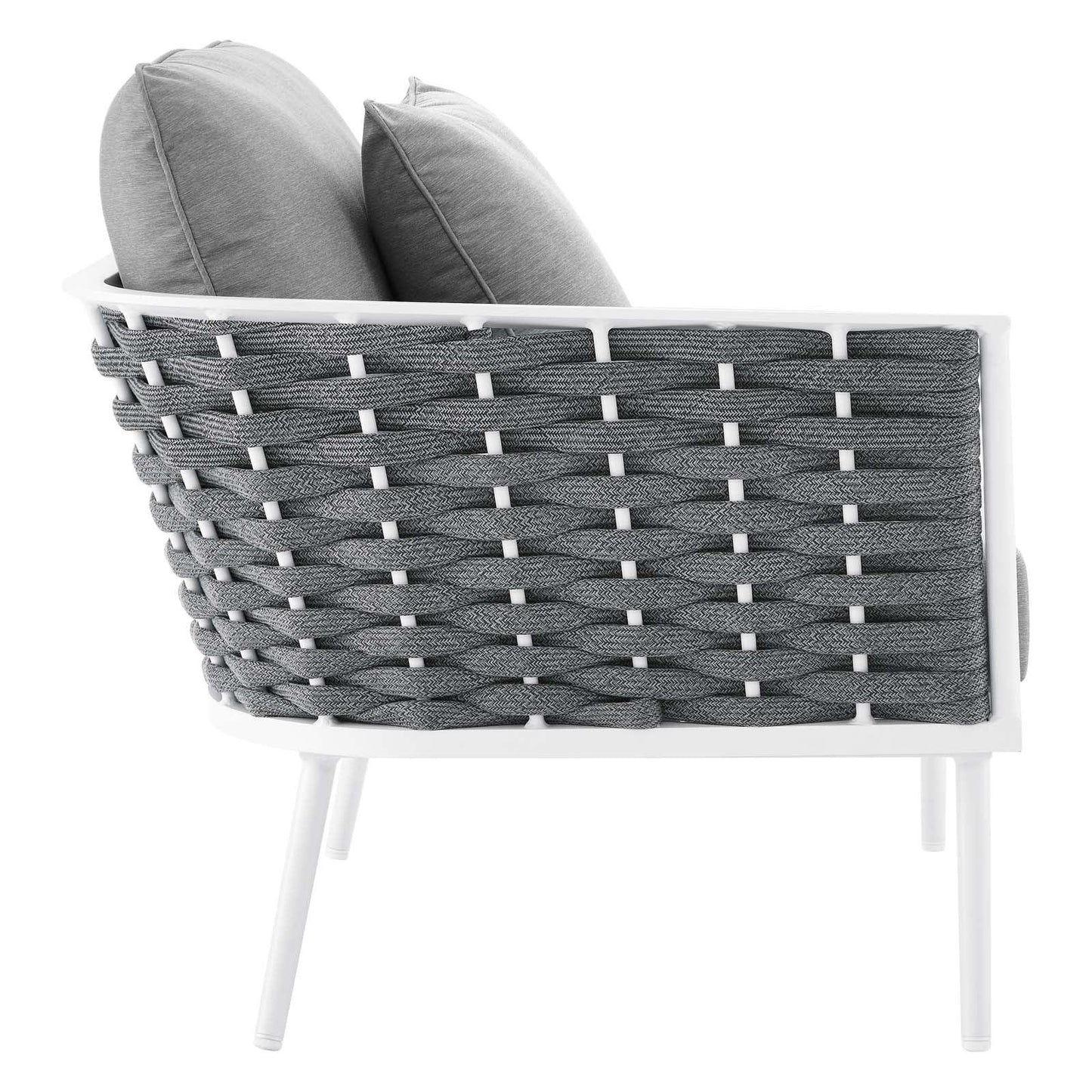 Modway Stance 8 Piece Outdoor Patio Aluminum Sectional Sofa Set FredCo