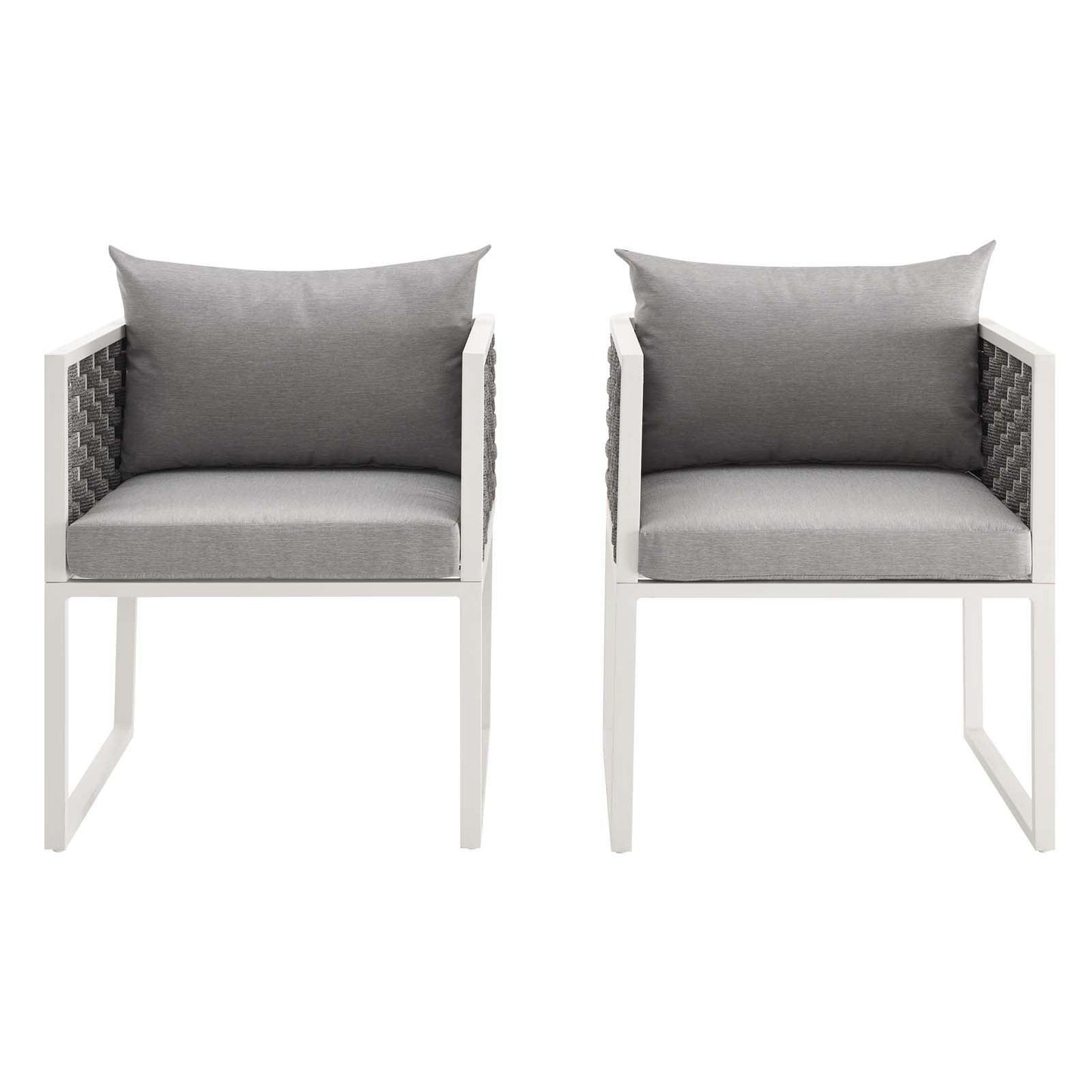 Modway Stance Dining Armchair Outdoor Patio Aluminum Set of 2 FredCo