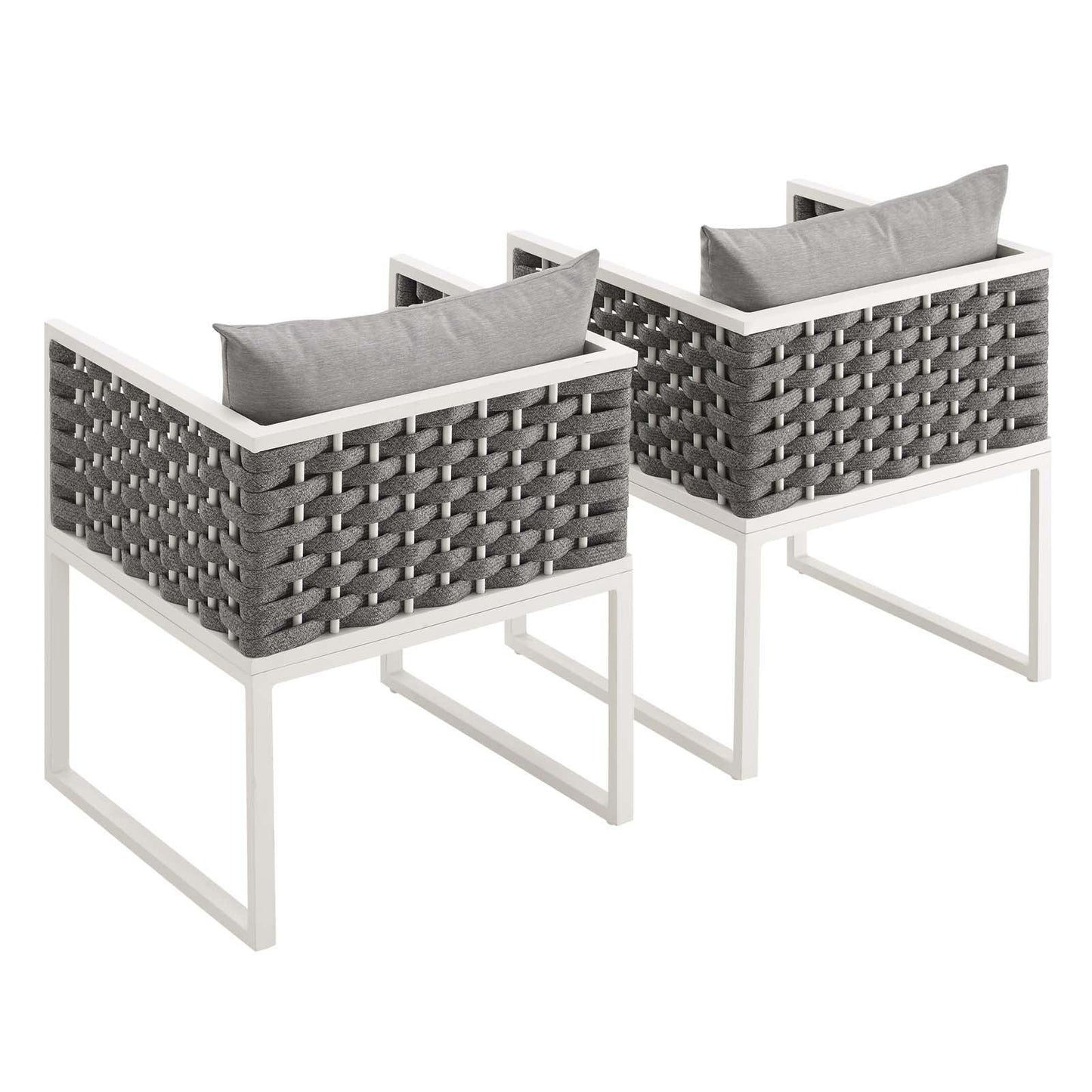 Modway Stance Dining Armchair Outdoor Patio Aluminum Set of 2 FredCo