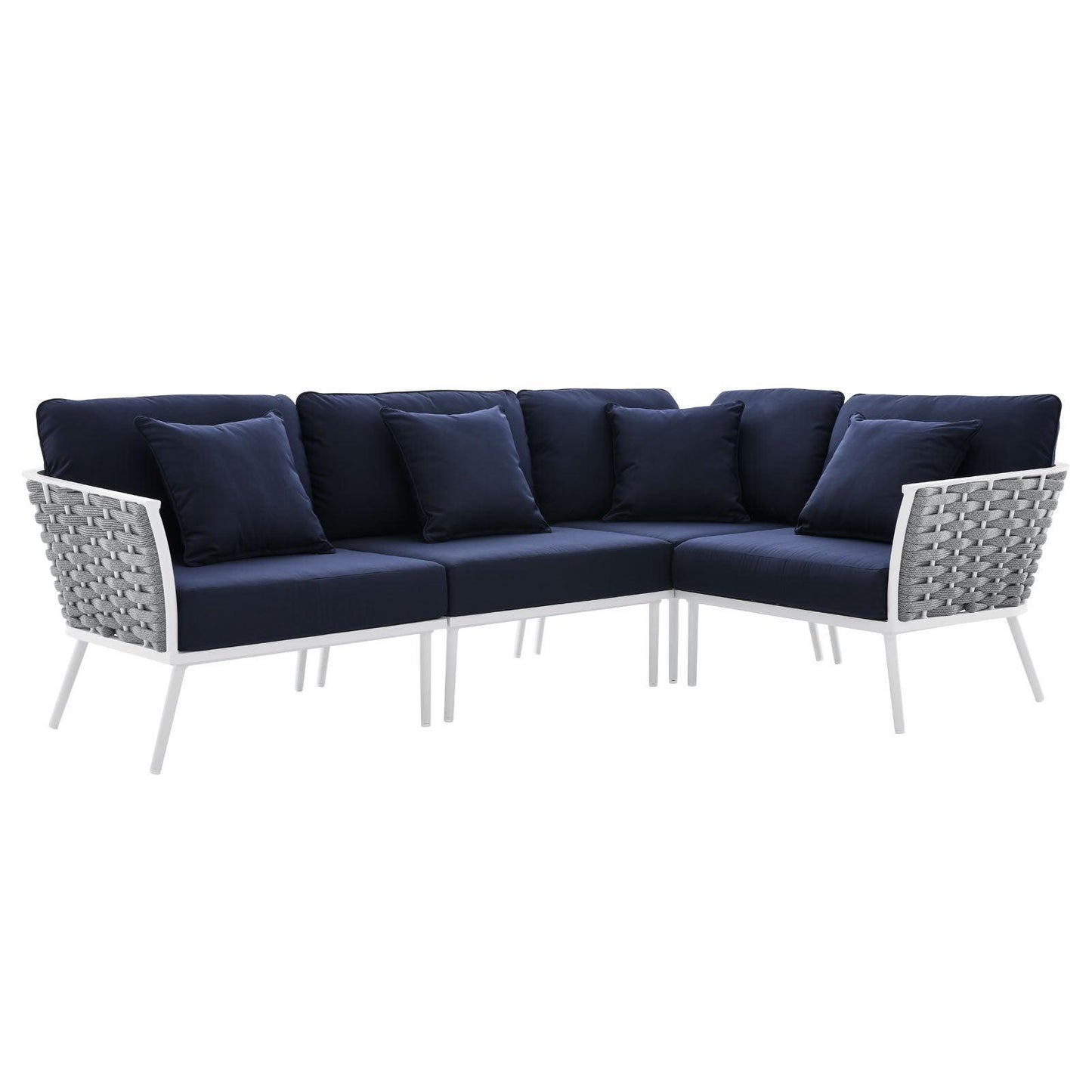Modway Stance Outdoor Patio Aluminum Large Sectional Sofa FredCo