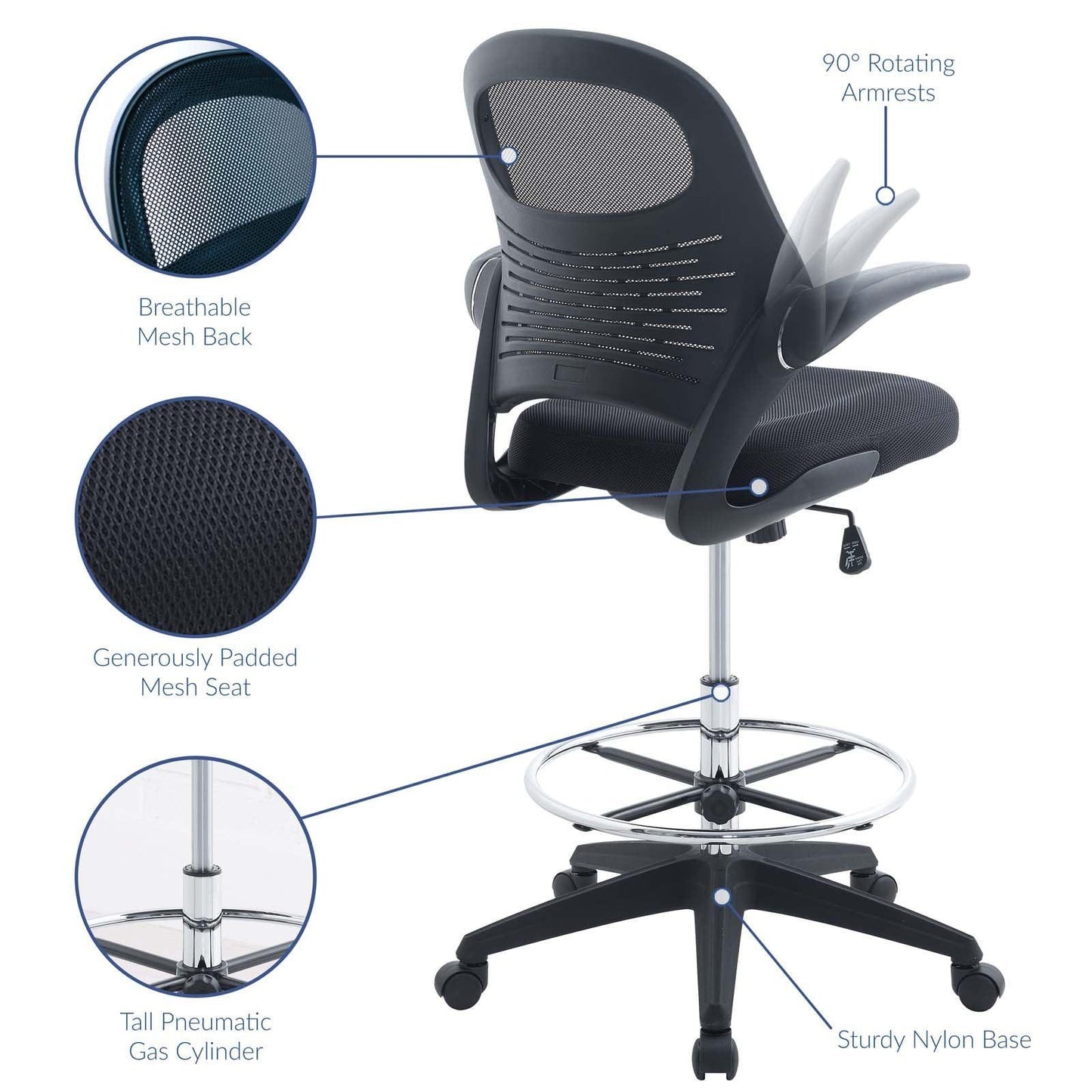 Modway Stealth Drafting Chair FredCo