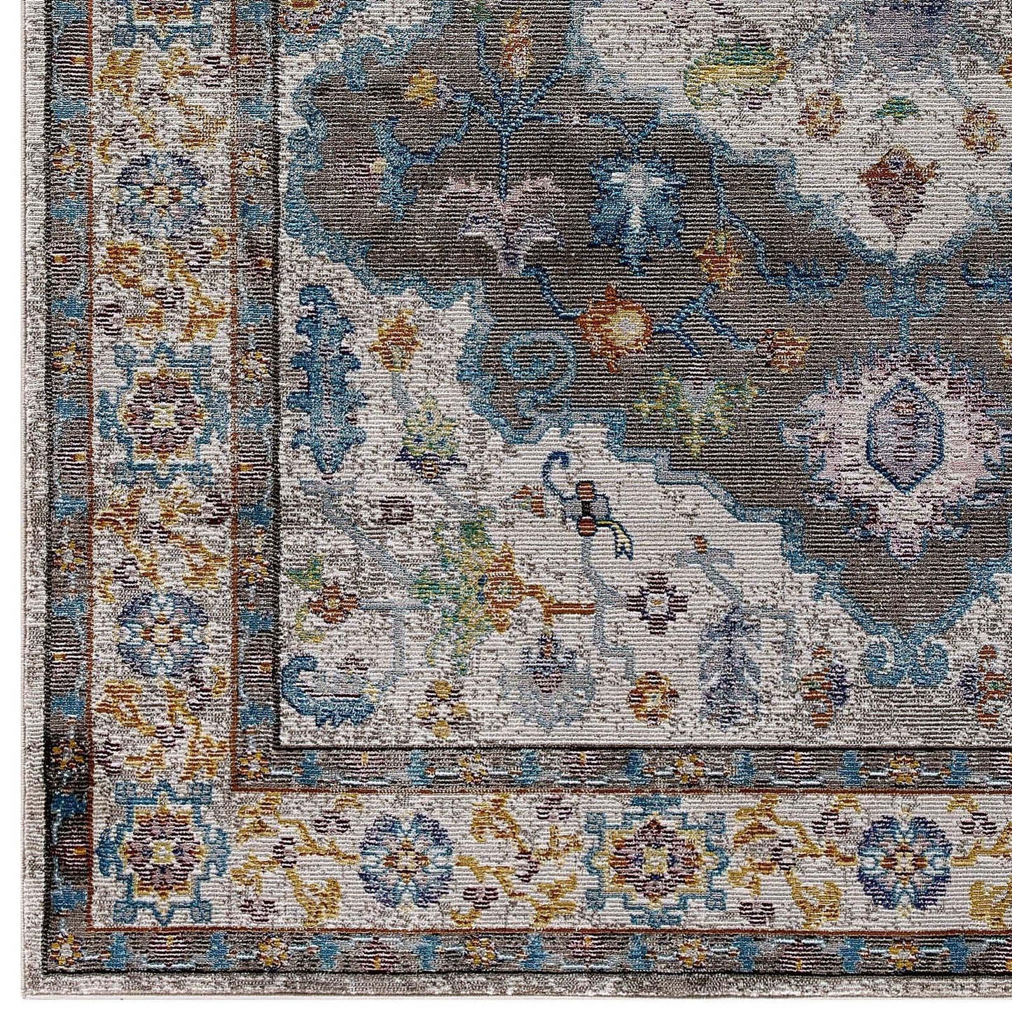 Modway Success Anisah Distressed Floral Persian Medallion Area Rug FredCo