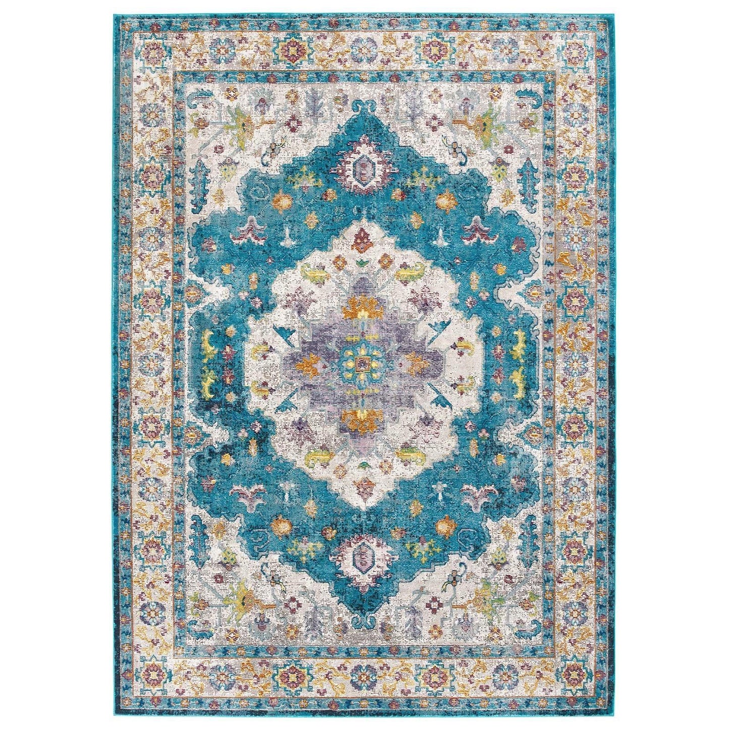 Modway Success Anisah Distressed Floral Persian Medallion Area Rug FredCo