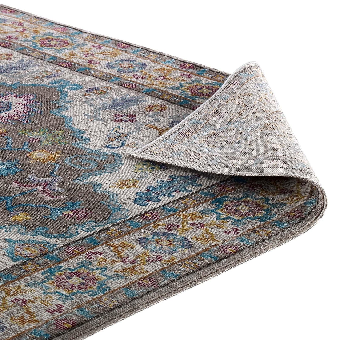 Modway Success Anisah Distressed Floral Persian Medallion Area Rug FredCo