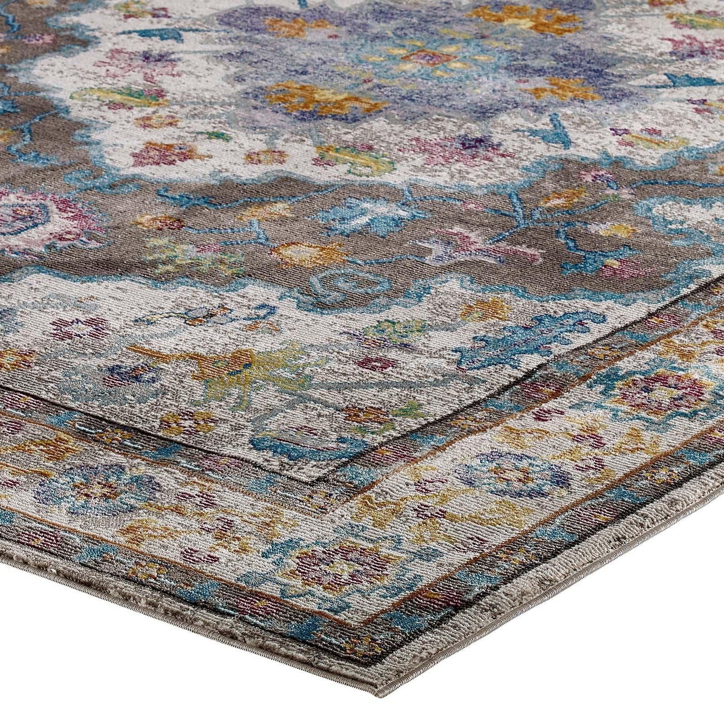 Modway Success Anisah Distressed Floral Persian Medallion Area Rug FredCo