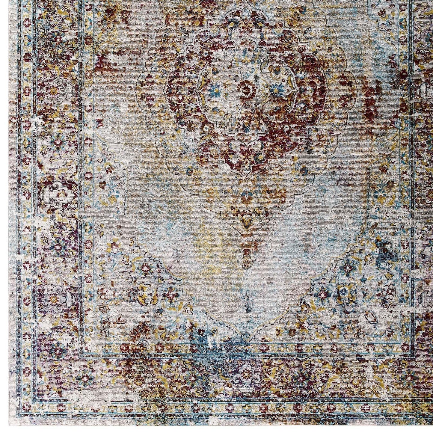 Modway Success Merritt Transitional Distressed Floral Persian Medallion Area Rug FredCo