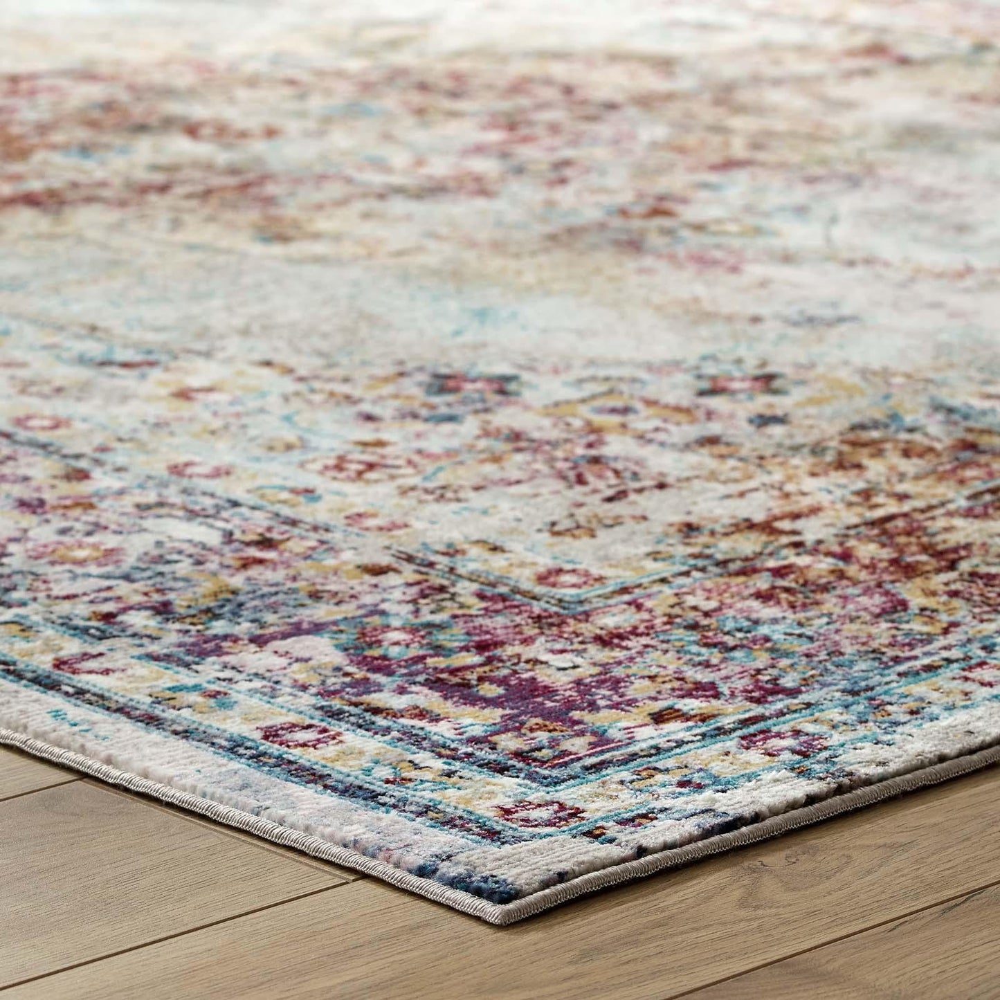 Modway Success Merritt Transitional Distressed Floral Persian Medallion Area Rug FredCo