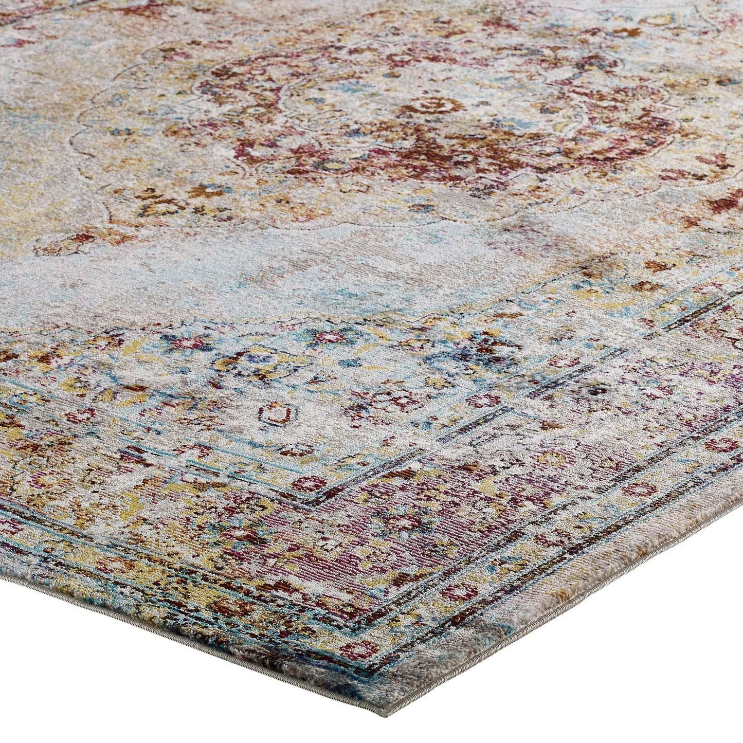 Modway Success Merritt Transitional Distressed Floral Persian Medallion Area Rug FredCo