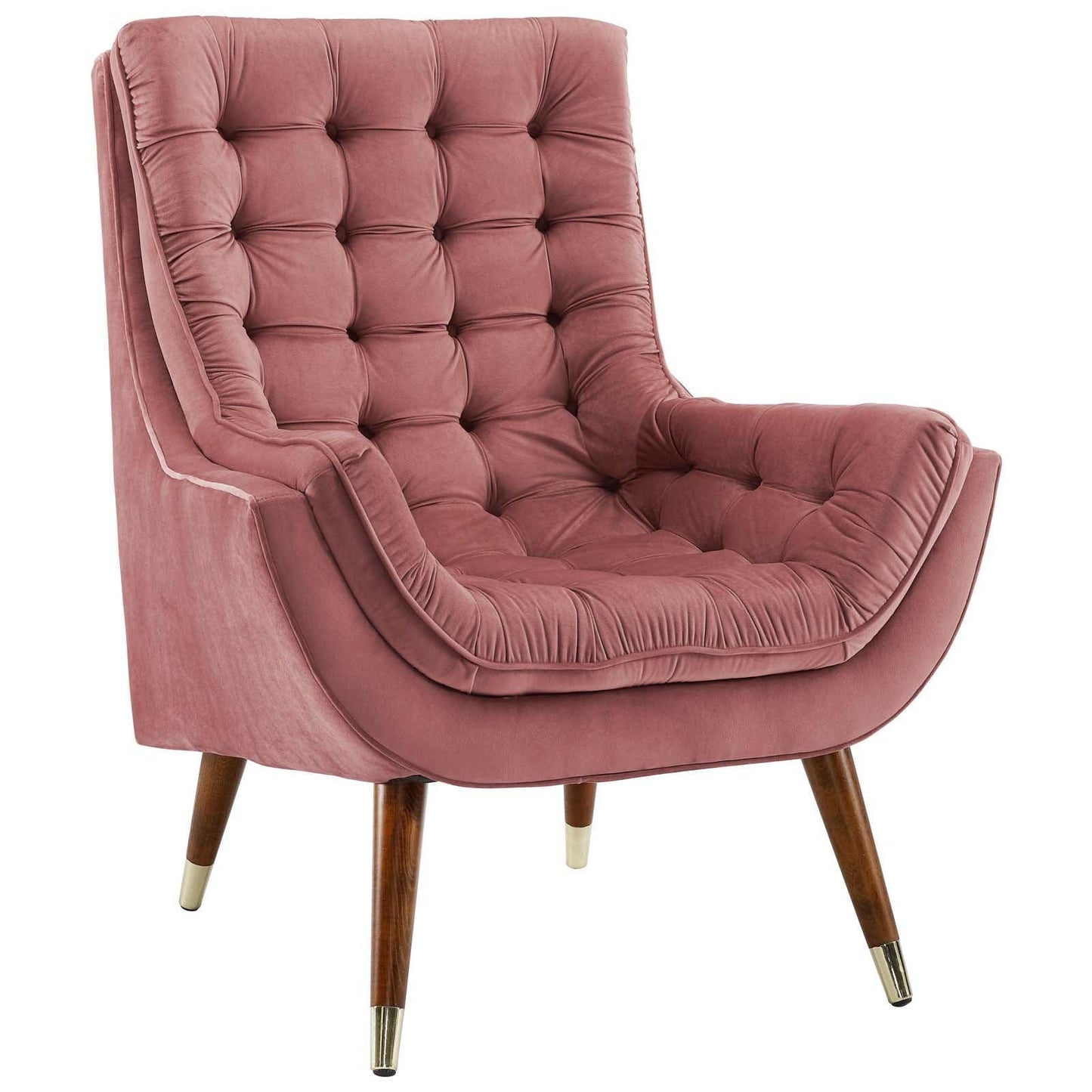 Modway Suggest Button Tufted Performance Velvet Lounge Chair FredCo