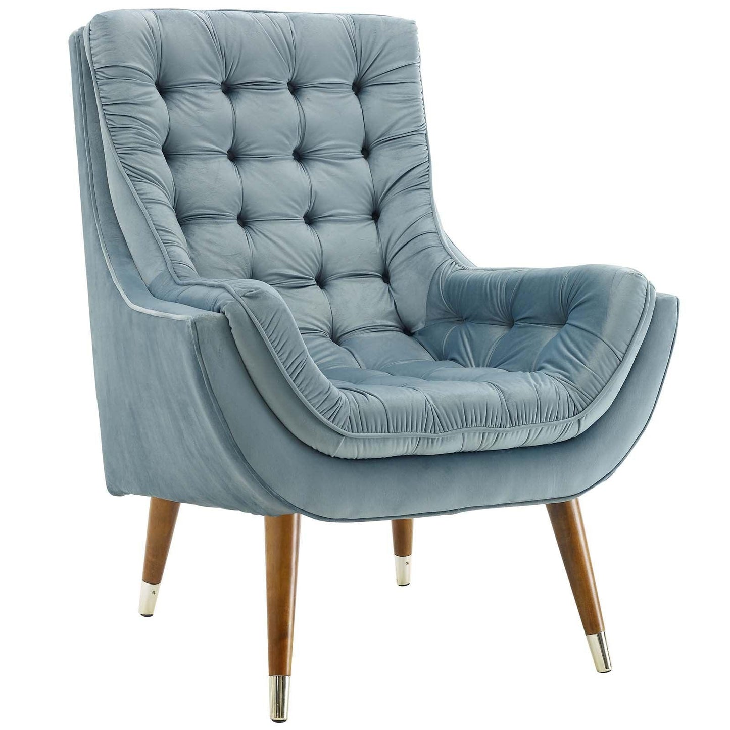 Modway Suggest Button Tufted Performance Velvet Lounge Chair FredCo